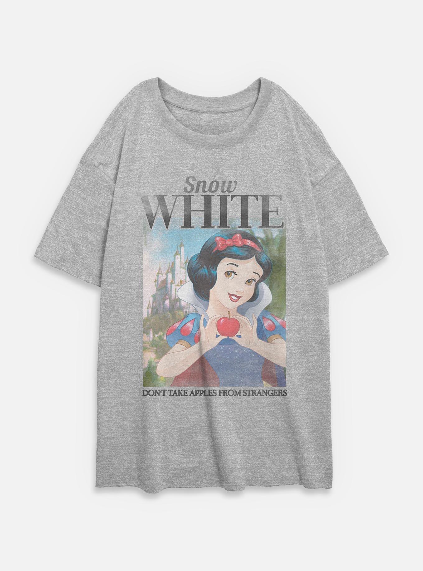 Disney Snow White and the Seven Dwarfs Don't Take Apples From Strangers Womens Oversized T-Shirt, ATH HTR, hi-res