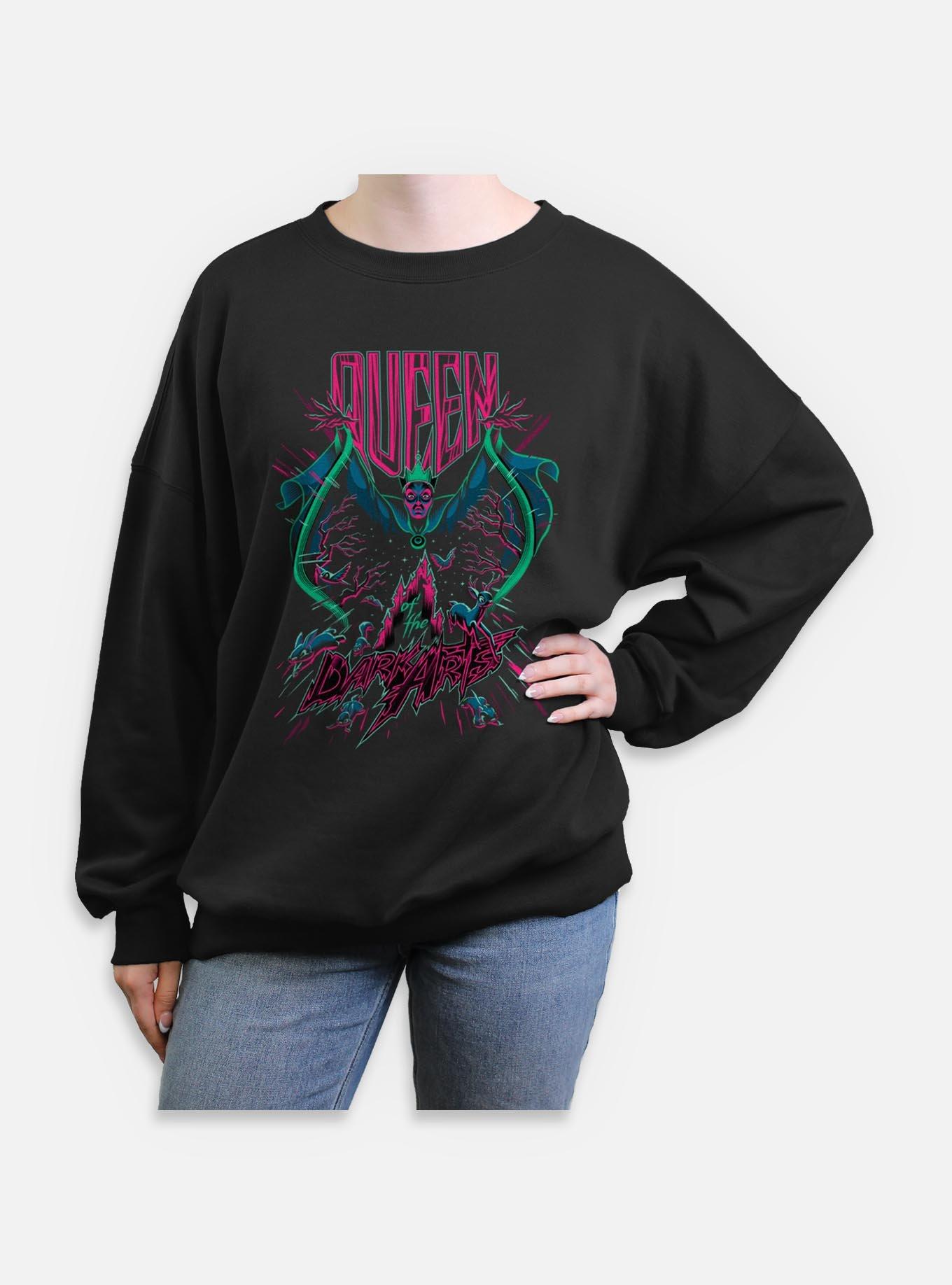 Disney Snow White and the Seven Dwarfs Queen Of The Dark Arts Womens Oversized Sweatshirt, BLACK, hi-res