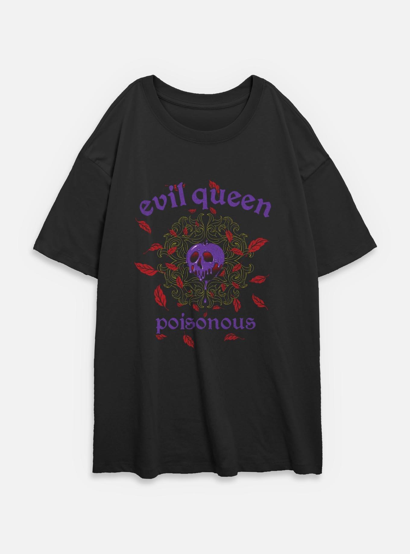 Disney Snow White and the Seven Dwarfs Evil Queen Poisonous Womens Oversized T-Shirt, BLACK, hi-res