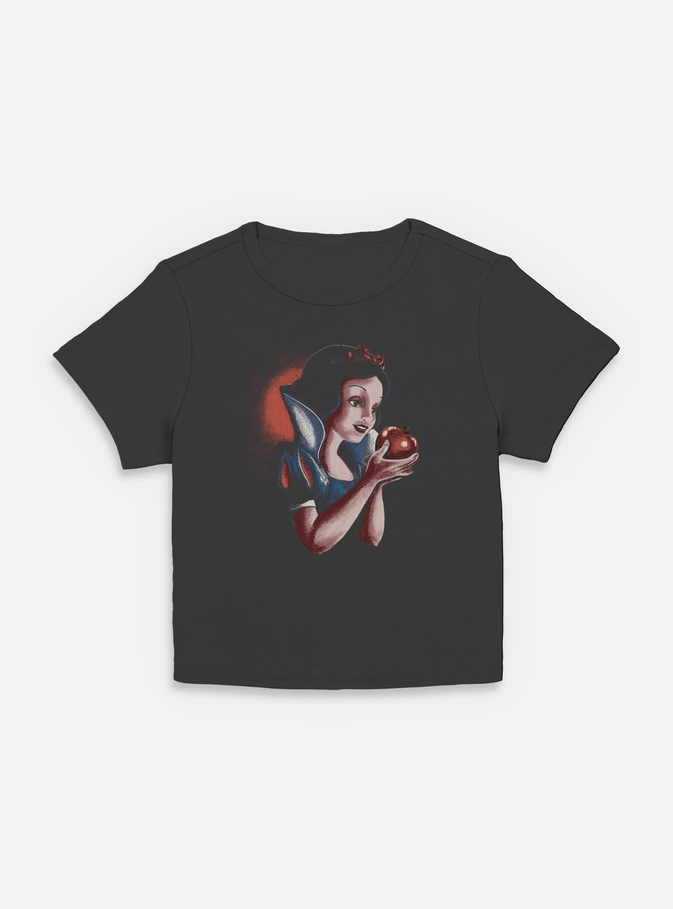 Disney Snow White and the Seven Dwarfs Holding Apple Portrait Women Baby T-Shirt, BLACK, hi-res