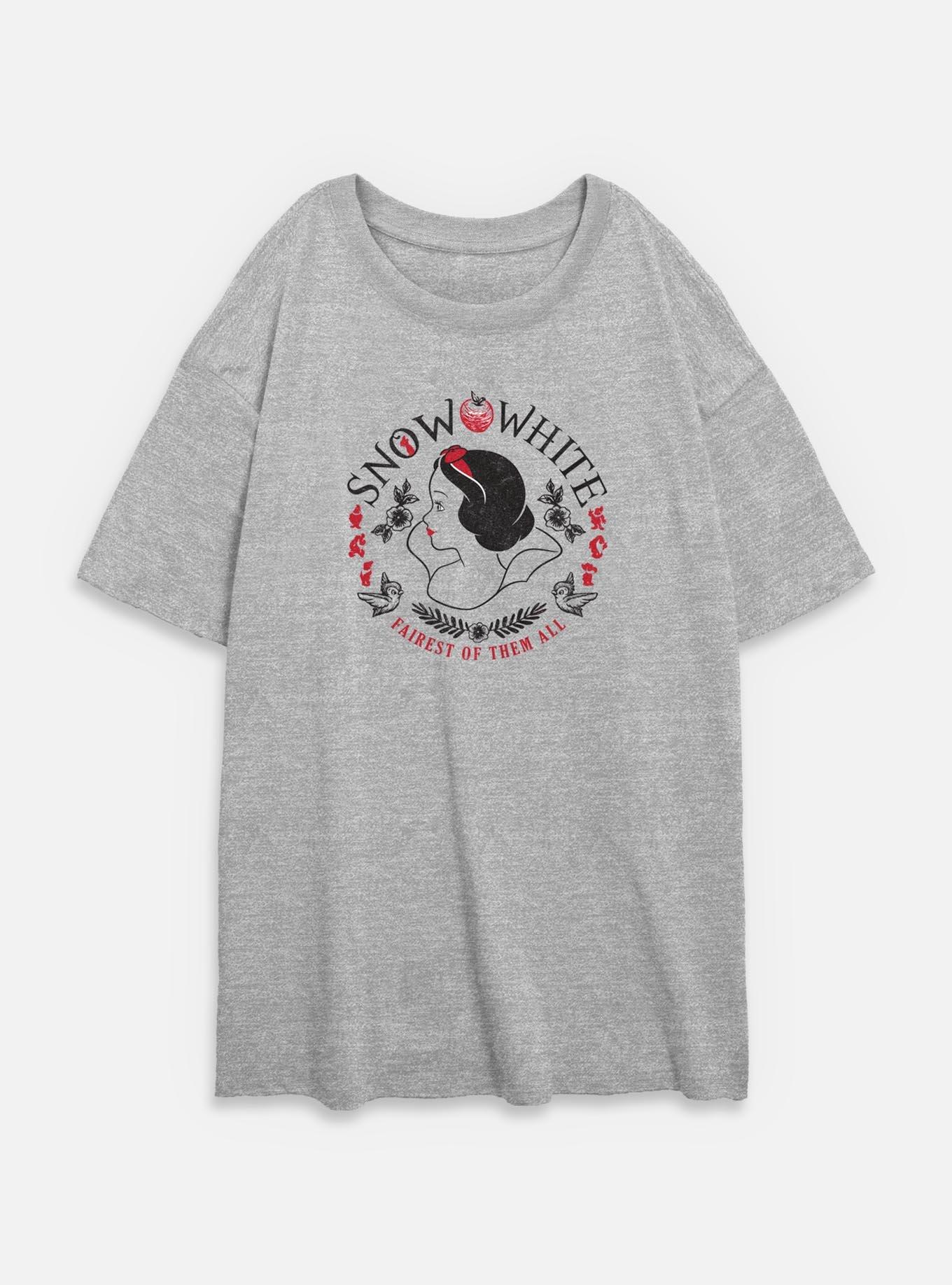 Disney Snow White and the Seven Dwarfs Fairest Of Them All Womens Oversized T-Shirt, ATH HTR, hi-res