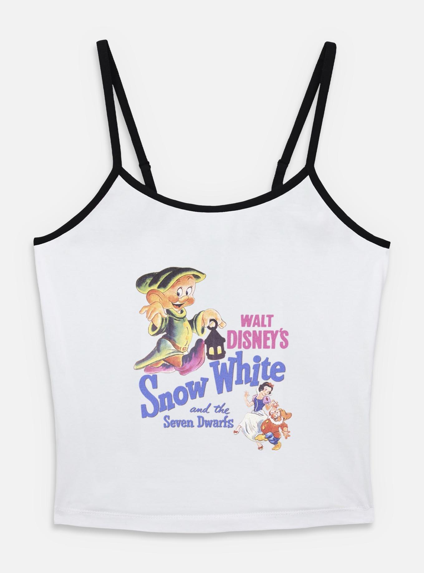Disney Snow White and the Seven Dwarfs Dwarf Illustration Retro Womens Cami, WHITE, hi-res