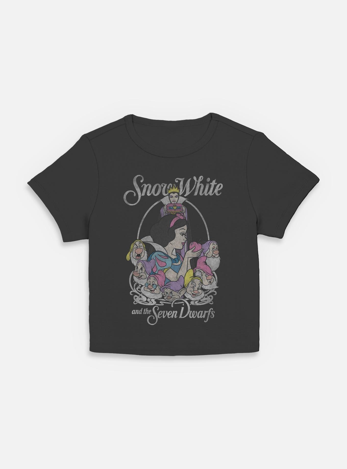 Disney Snow White and the Seven Dwarfs Retro Classic Women Baby T-Shirt, BLACK, hi-res