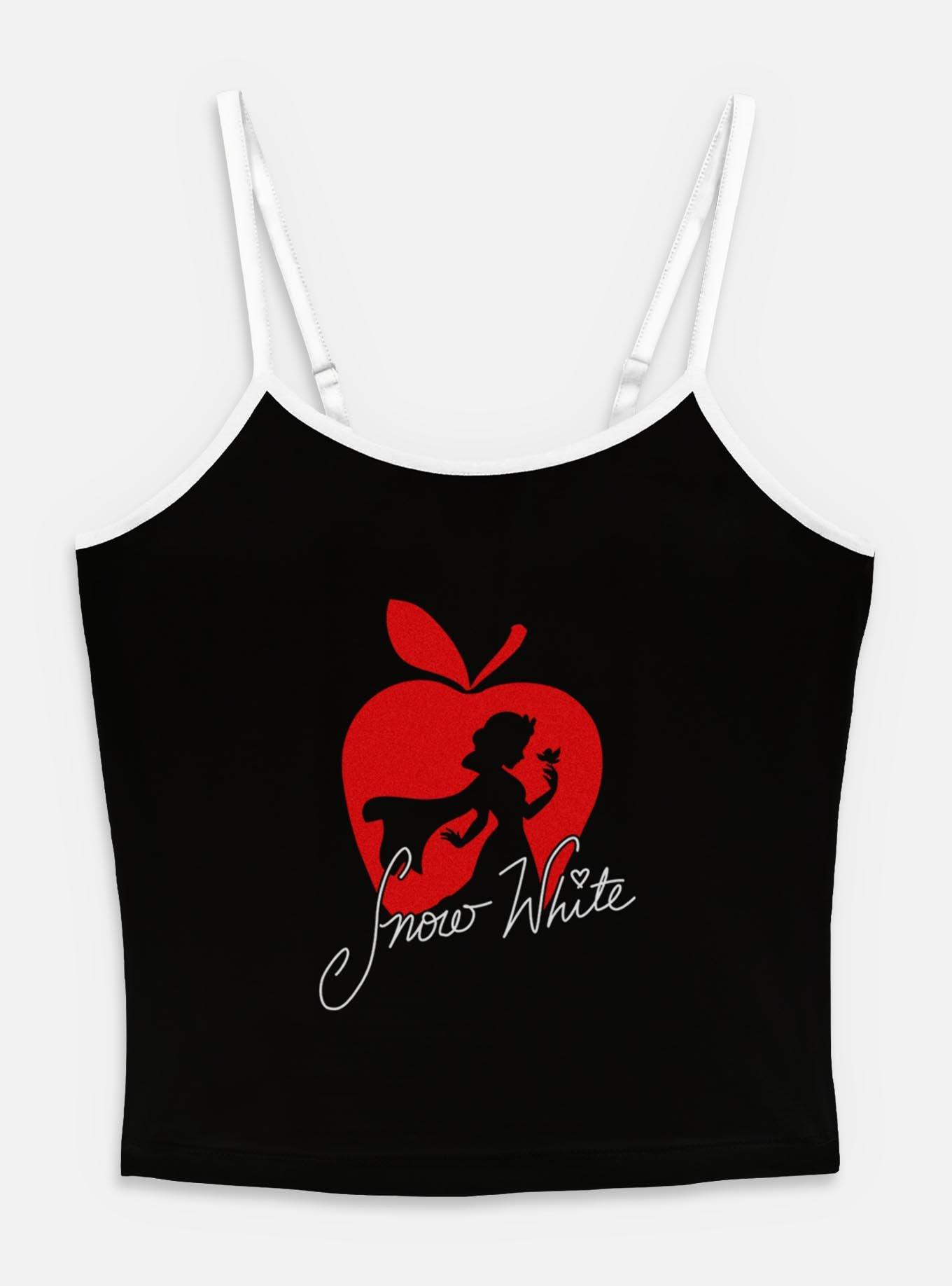 Disney Snow White and the Seven Dwarfs Apple Silhouette Womens Cami, BLACK, hi-res