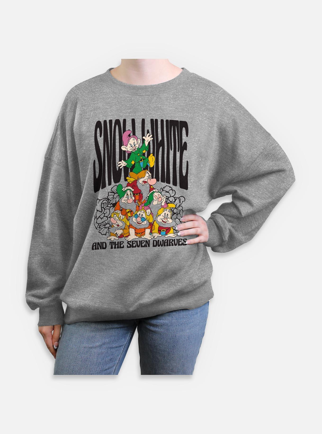 Disney Snow White and the Seven Dwarfs Floral Dwarf Time Womens Oversized Sweatshirt, , hi-res