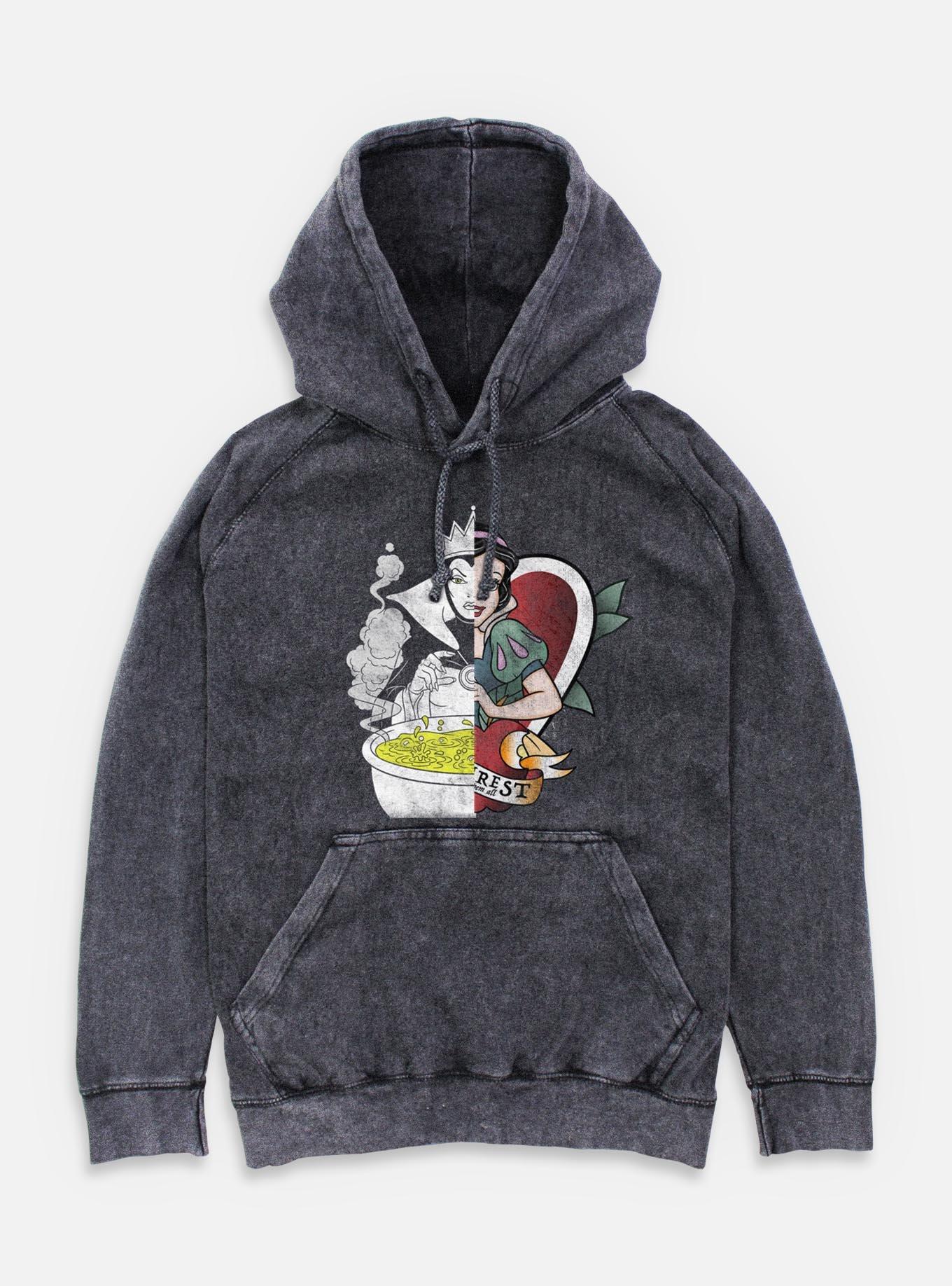 Disney Snow White and the Seven Dwarfs Split Evil Queen Snow White Mineral Wash Hoodie, , hi-res