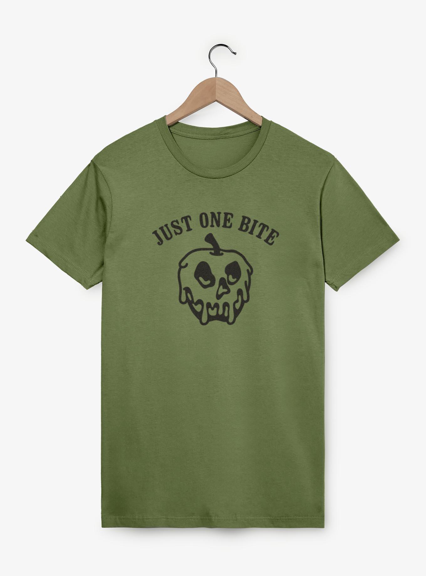 Disney Snow White and the Seven Dwarfs Just One Bite Apple Outline Garment Dye T-Shirt, MOSS, hi-res