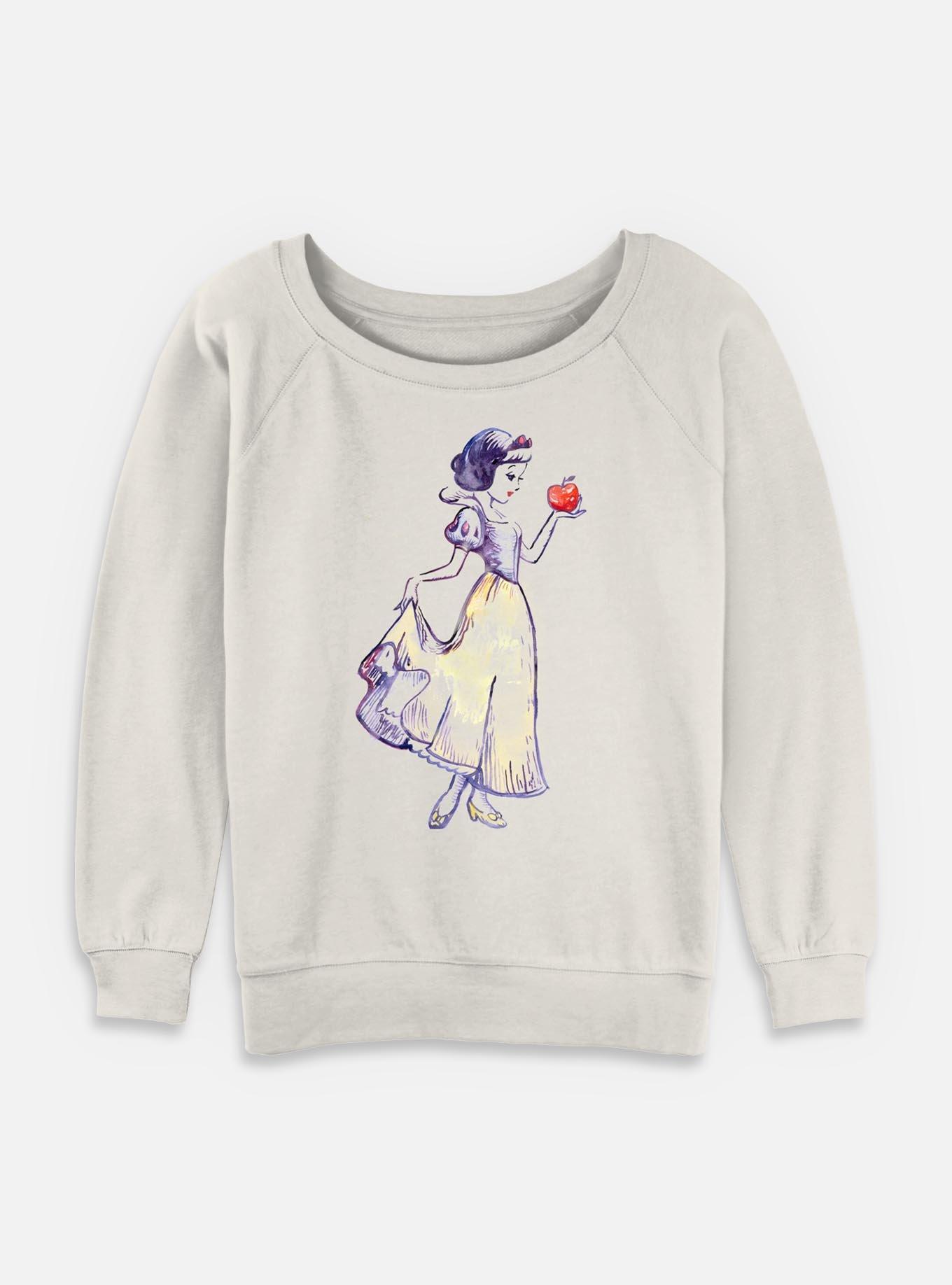 Disney Snow White and the Seven Dwarfs Watercolor Snow White Womens Slouchy Sweatshirt, , hi-res