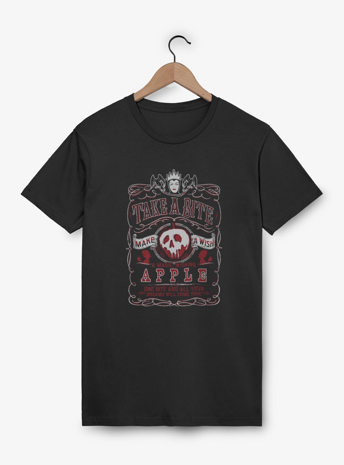 Disney Snow White and the Seven Dwarfs Take A Bite Make A Wish Poster T-Shirt, BLACK, hi-res