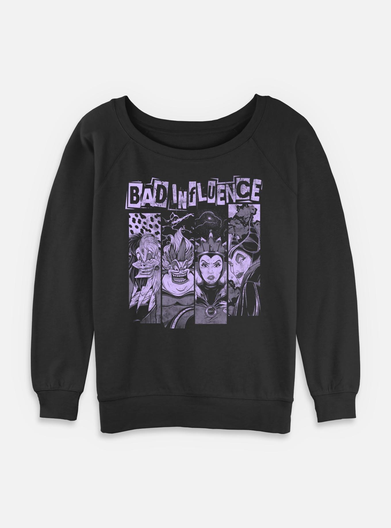 Disney Villains Bad Influence Villains Womens Slouchy Sweatshirt, BLACK, hi-res