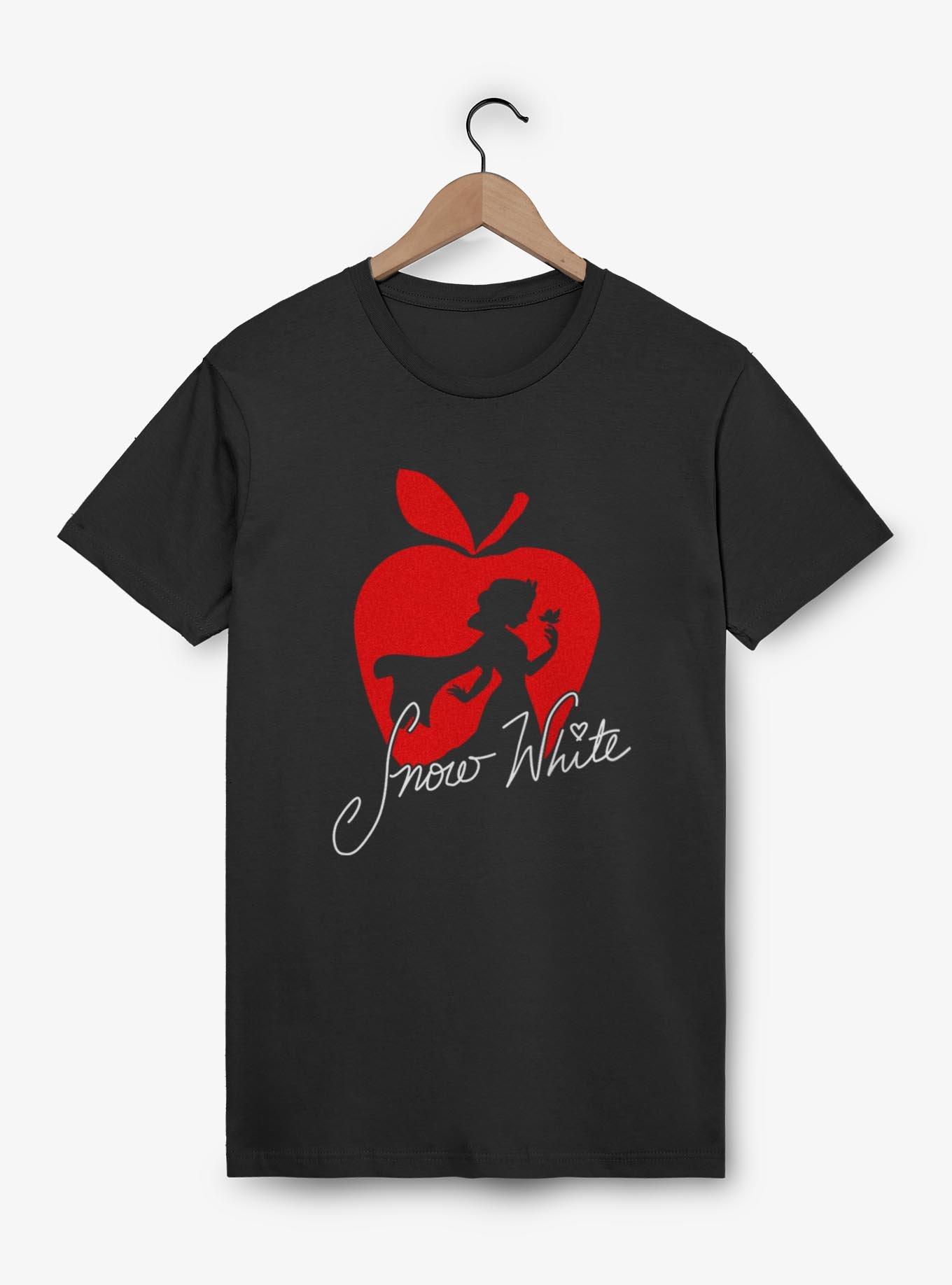 Disney Snow White and the Seven Dwarfs Apple Silhouette T-Shirt, BLACK, hi-res