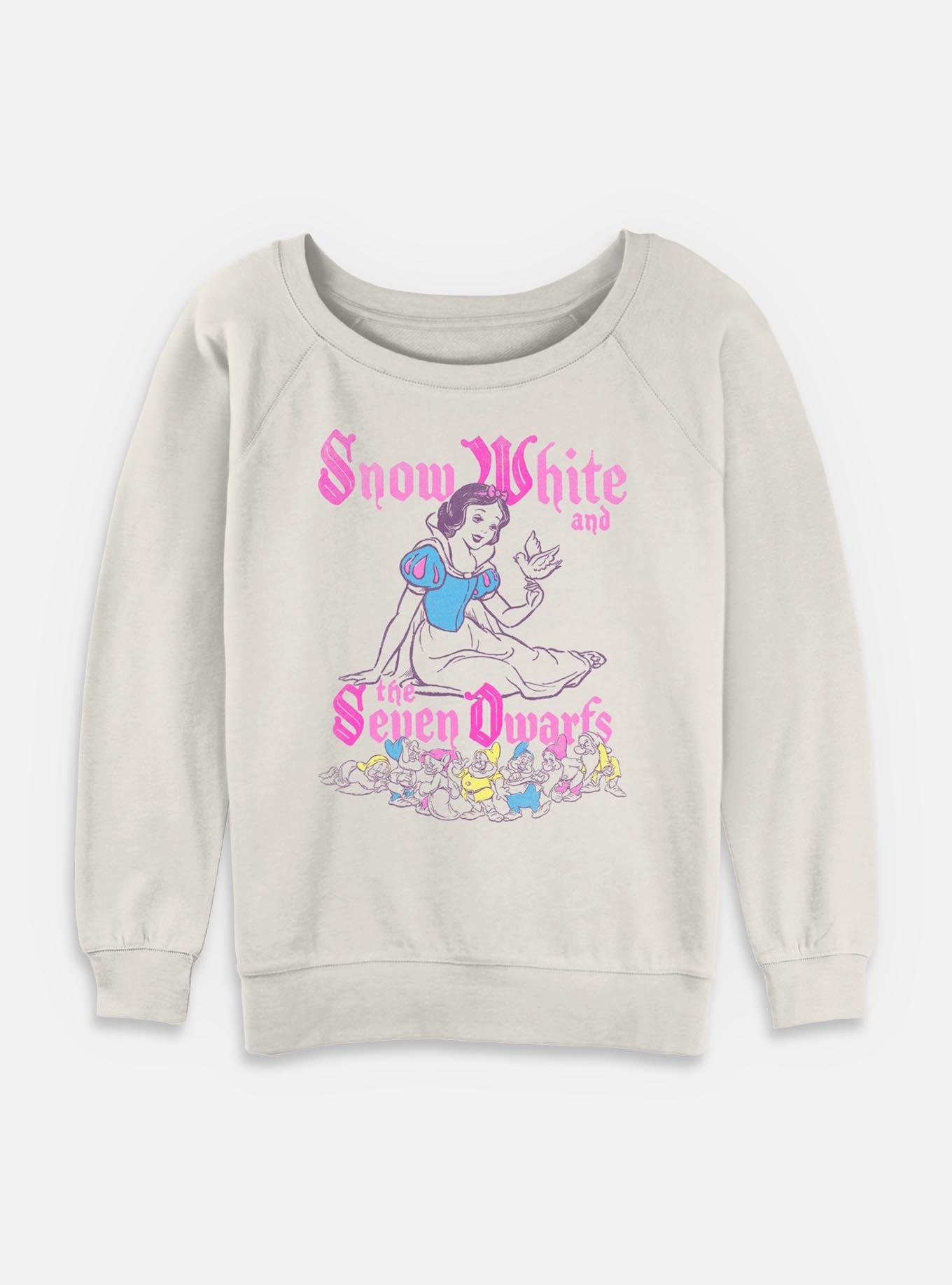 Disney Snow White and the Seven Dwarfs Story Time Illustration Womens Slouchy Sweatshirt, EGRET, hi-res