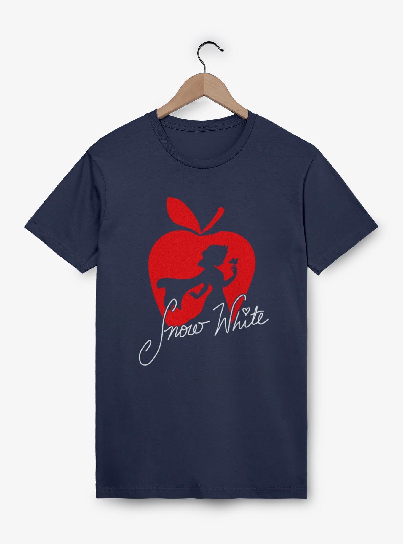 Disney Snow White and the Seven Dwarfs Apple Silhouette T-Shirt, NAVY, hi-res