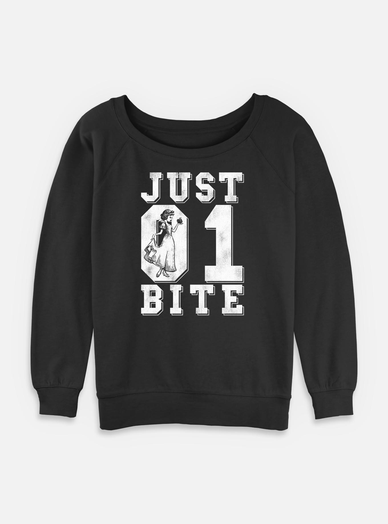 Disney Snow White and the Seven Dwarfs Just 01 Bite Womens Slouchy Sweatshirt, BLACK, hi-res
