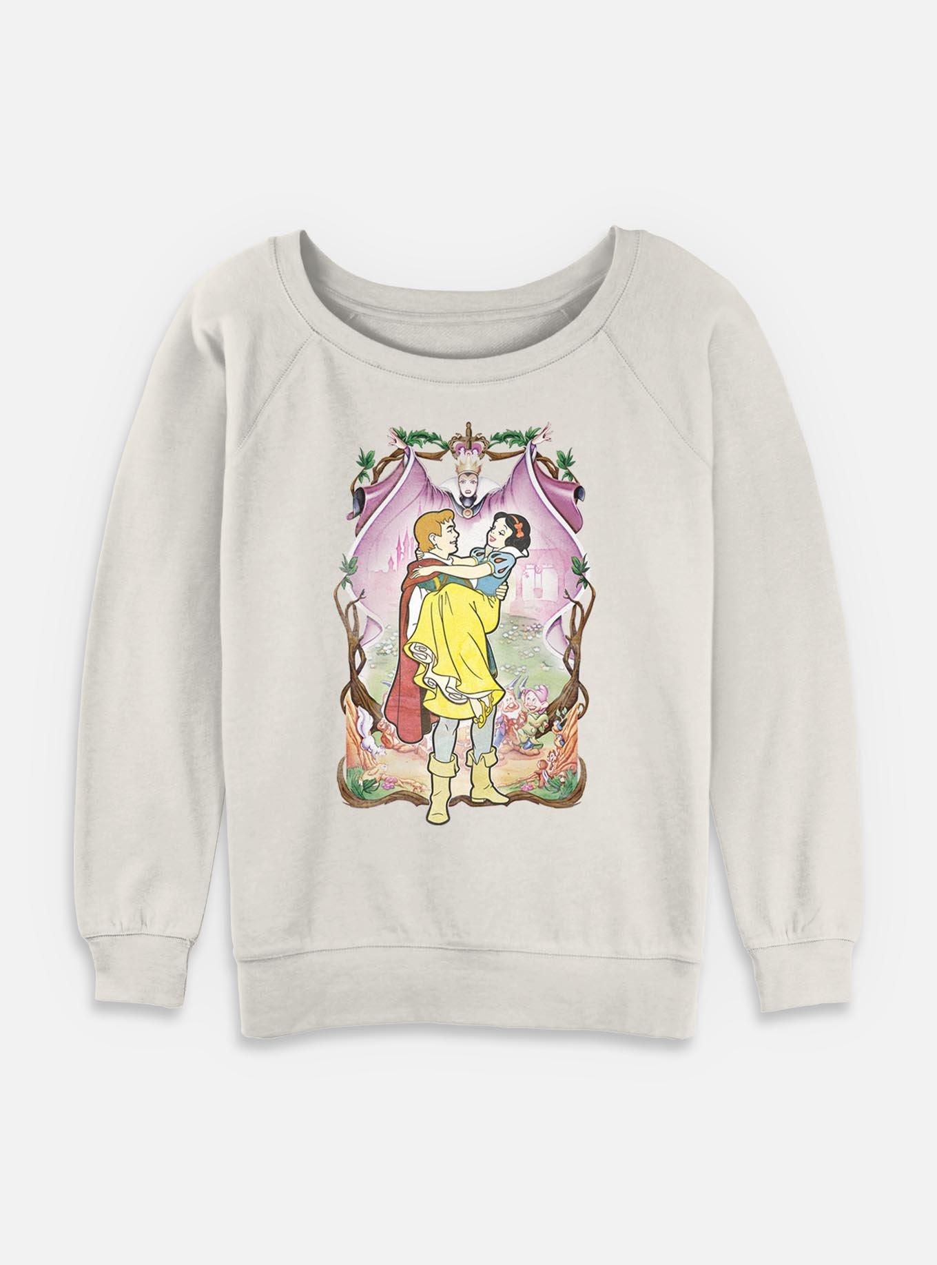 Disney Snow White and the Seven Dwarfs In Love Poster Womens Slouchy Sweatshirt, , hi-res
