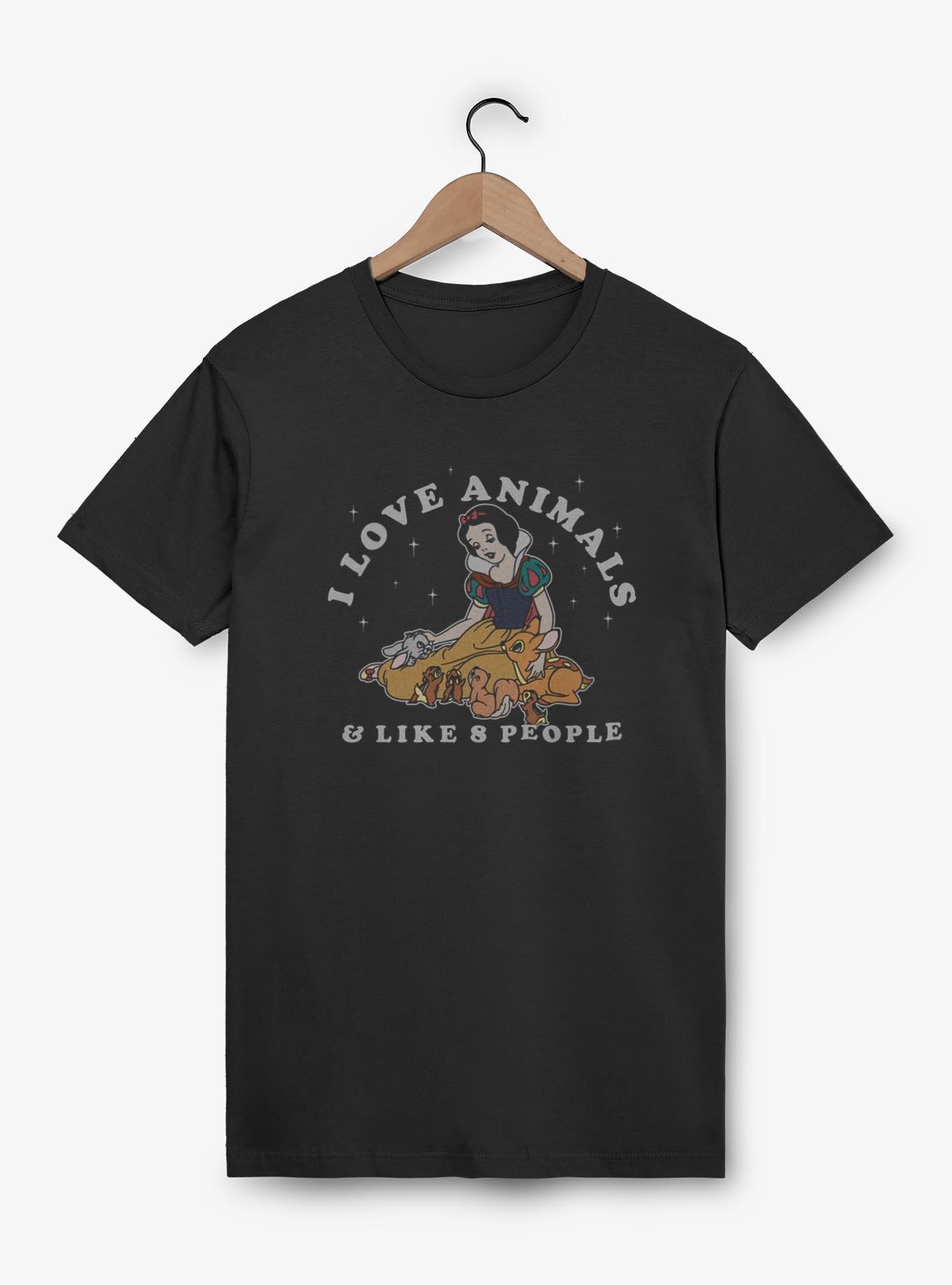 Disney Snow White and the Seven Dwarfs I Love Animals & Like 8 People T-Shirt, , hi-res