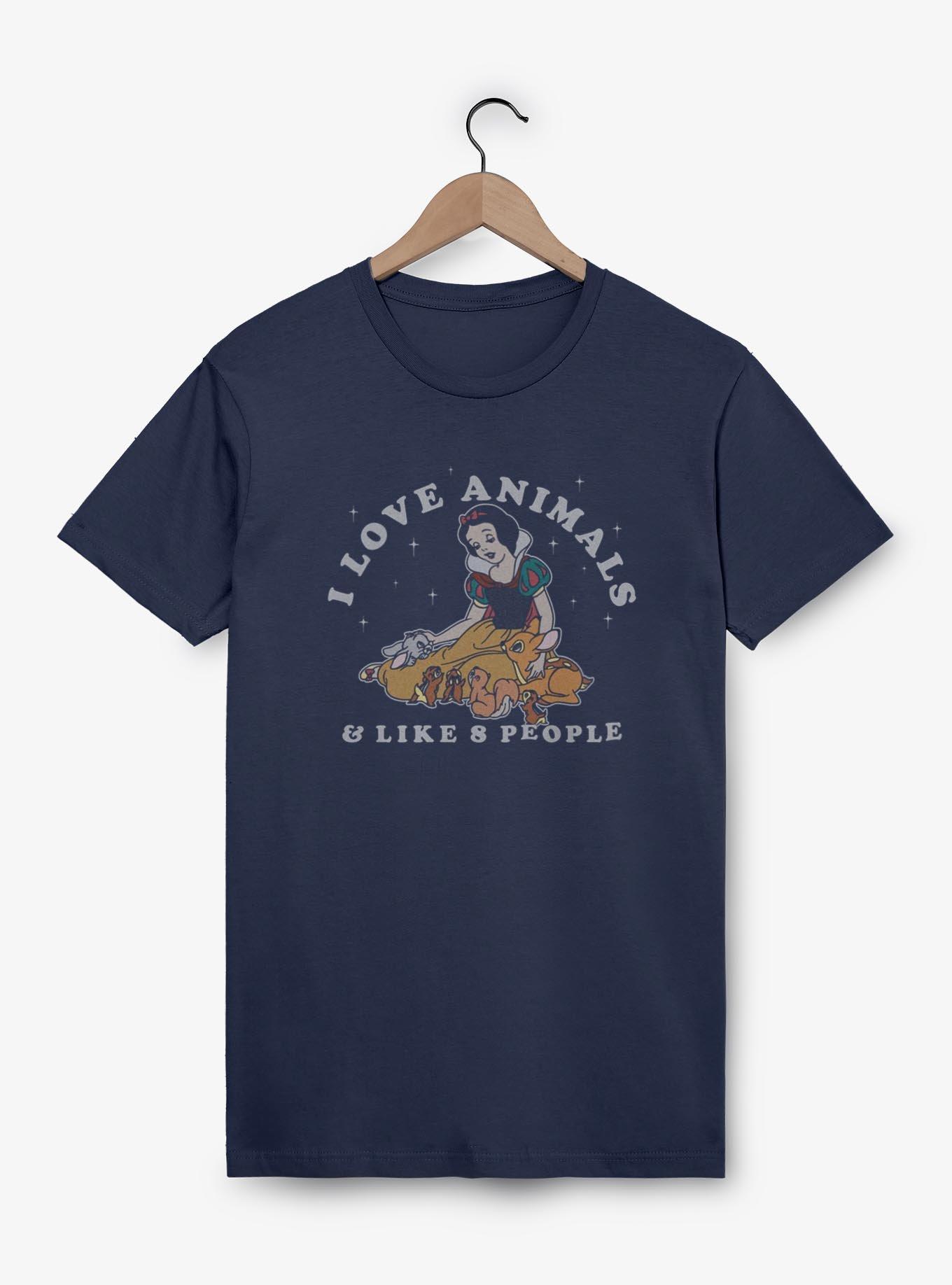 Disney Snow White and the Seven Dwarfs I Love Animals & Like 8 People Garment Dye T-Shirt
