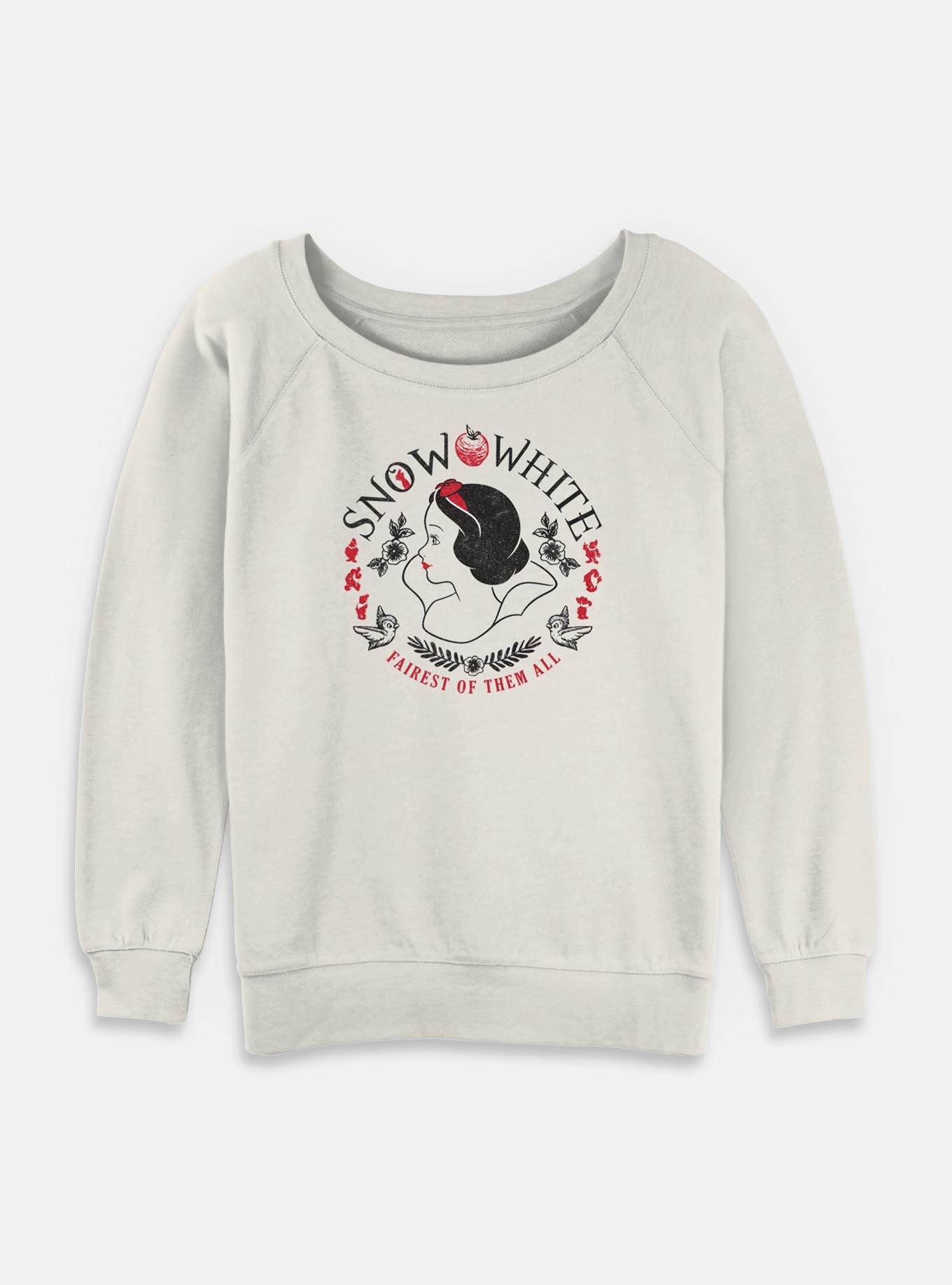 Disney Snow White and the Seven Dwarfs Fairest Of Them All Womens Slouchy Sweatshirt, EGRET, hi-res
