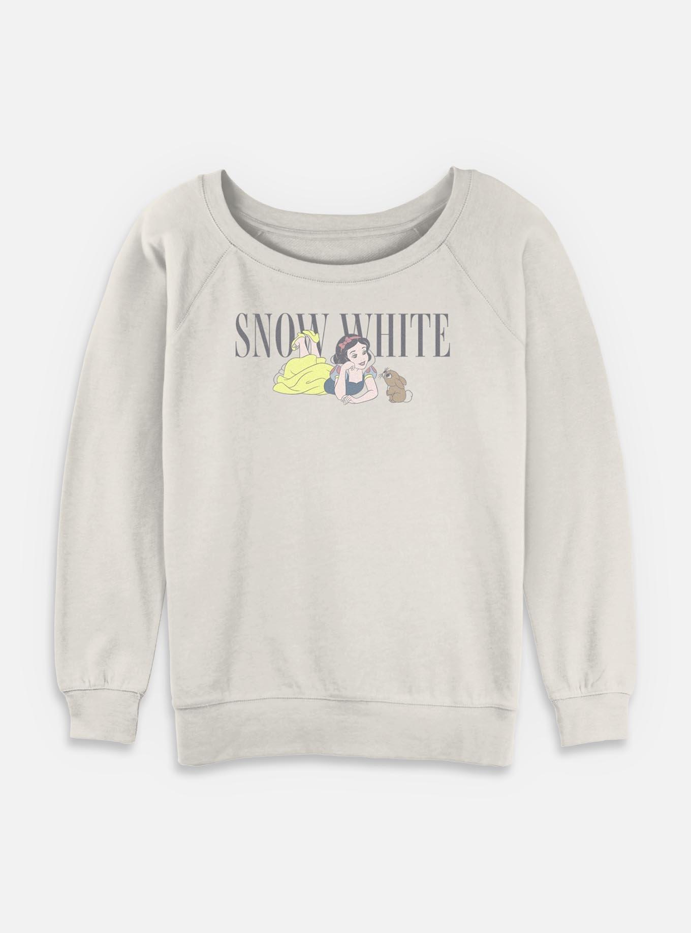 Disney Snow White and the Seven Dwarfs Bunny Friend Womens Slouchy Sweatshirt, EGRET, hi-res