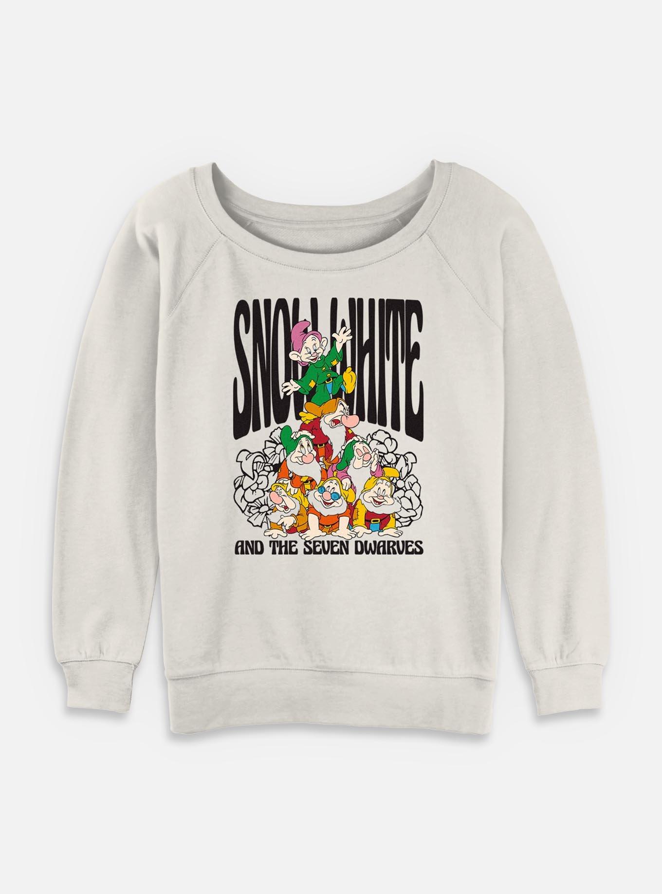 Disney Snow White and the Seven Dwarfs Floral Dwarf Time Womens Slouchy Sweatshirt, , hi-res