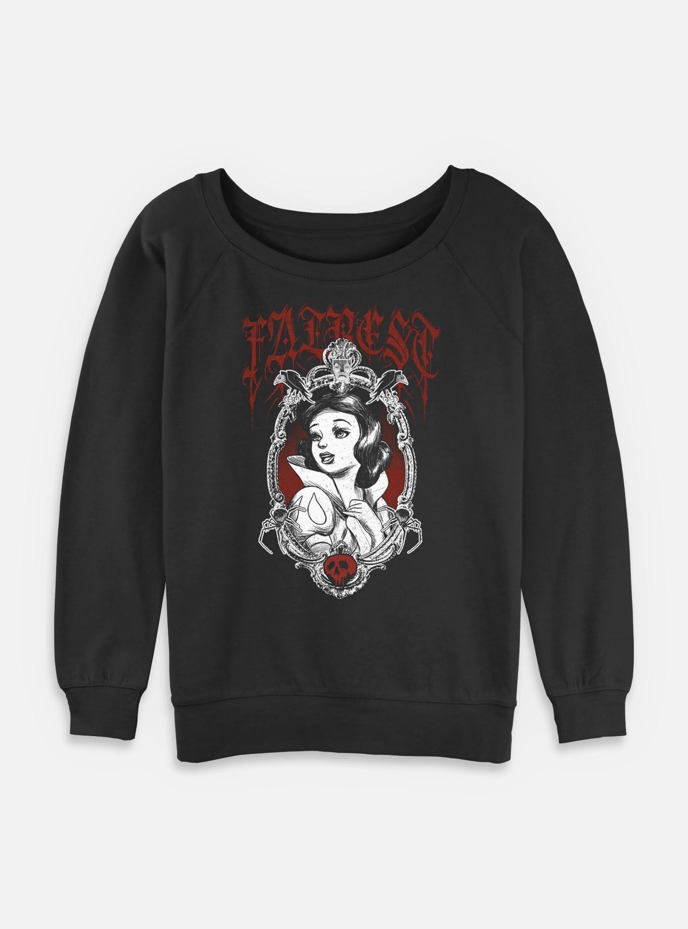 Disney Snow White and the Seven Dwarfs Fairest Goth Style Womens Slouchy Sweatshirt, , hi-res