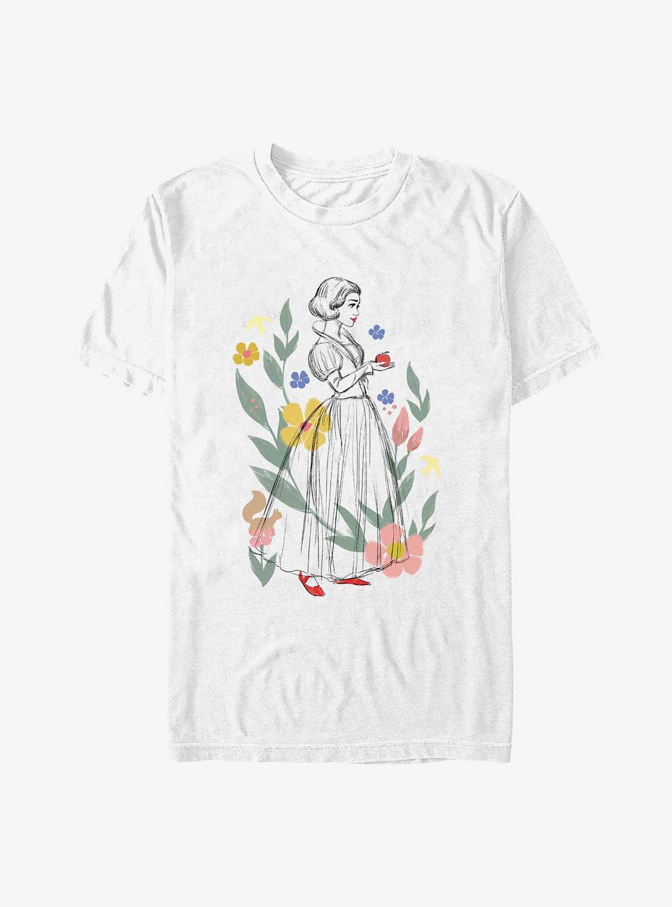 Disney Snow White Live Action Floral Sketch T-Shirt, , hi-res