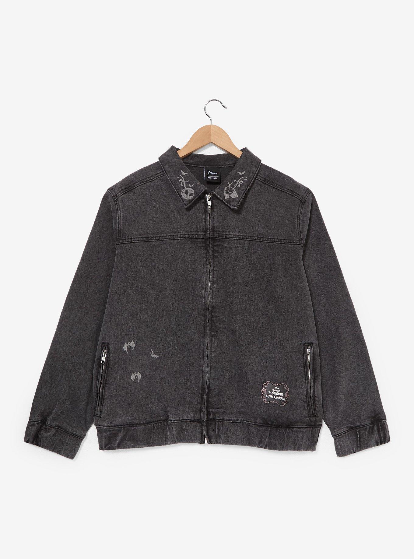 Disney The Nightmare Before Christmas Tonal Jack & Sally Denim Women's Plus Size Work Jacket - BoxLunch Exclusive, , hi-res