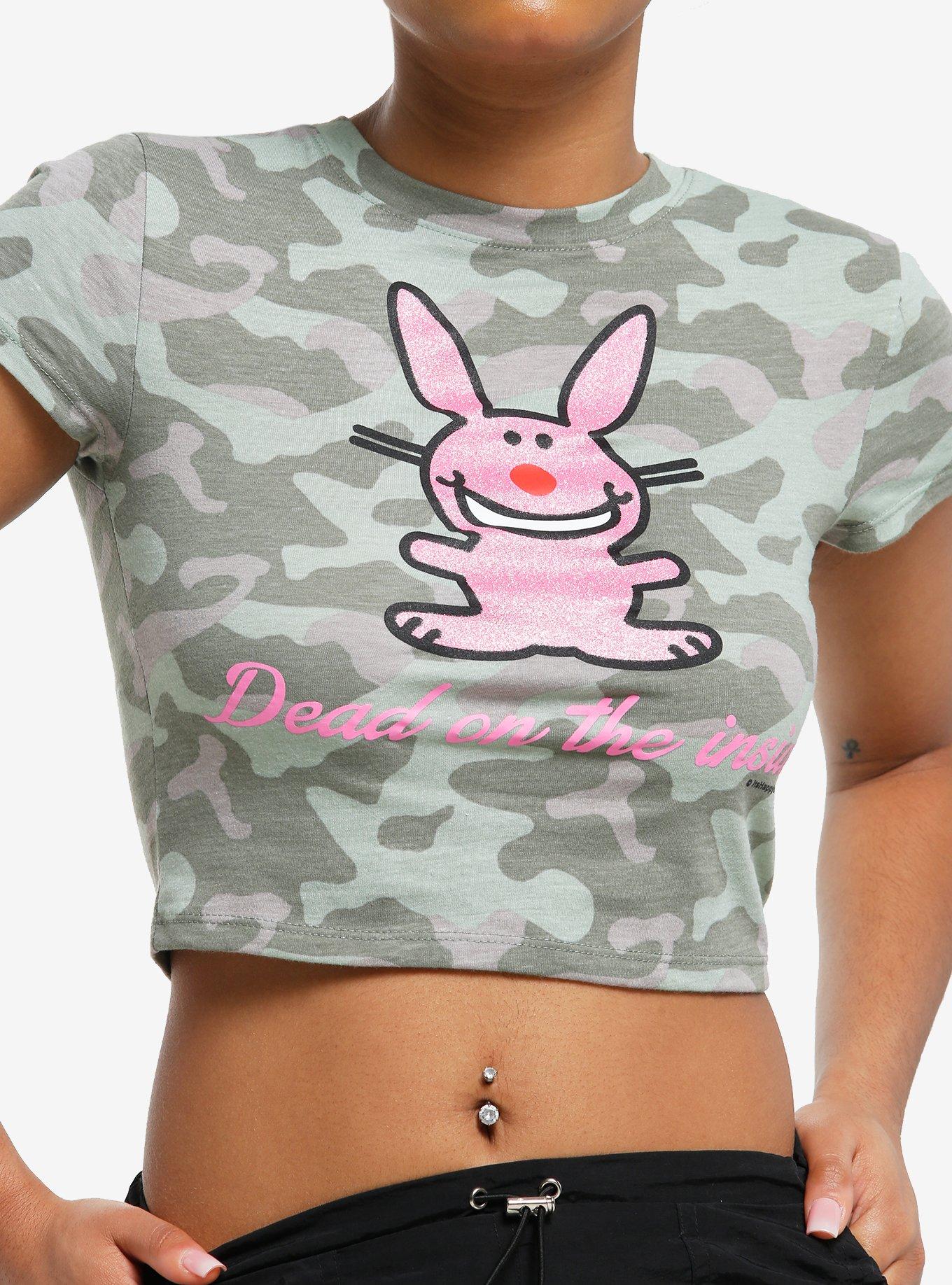 It's Happy Bunny Dead On The Inside Camo Girls Baby T-Shirt, , hi-res