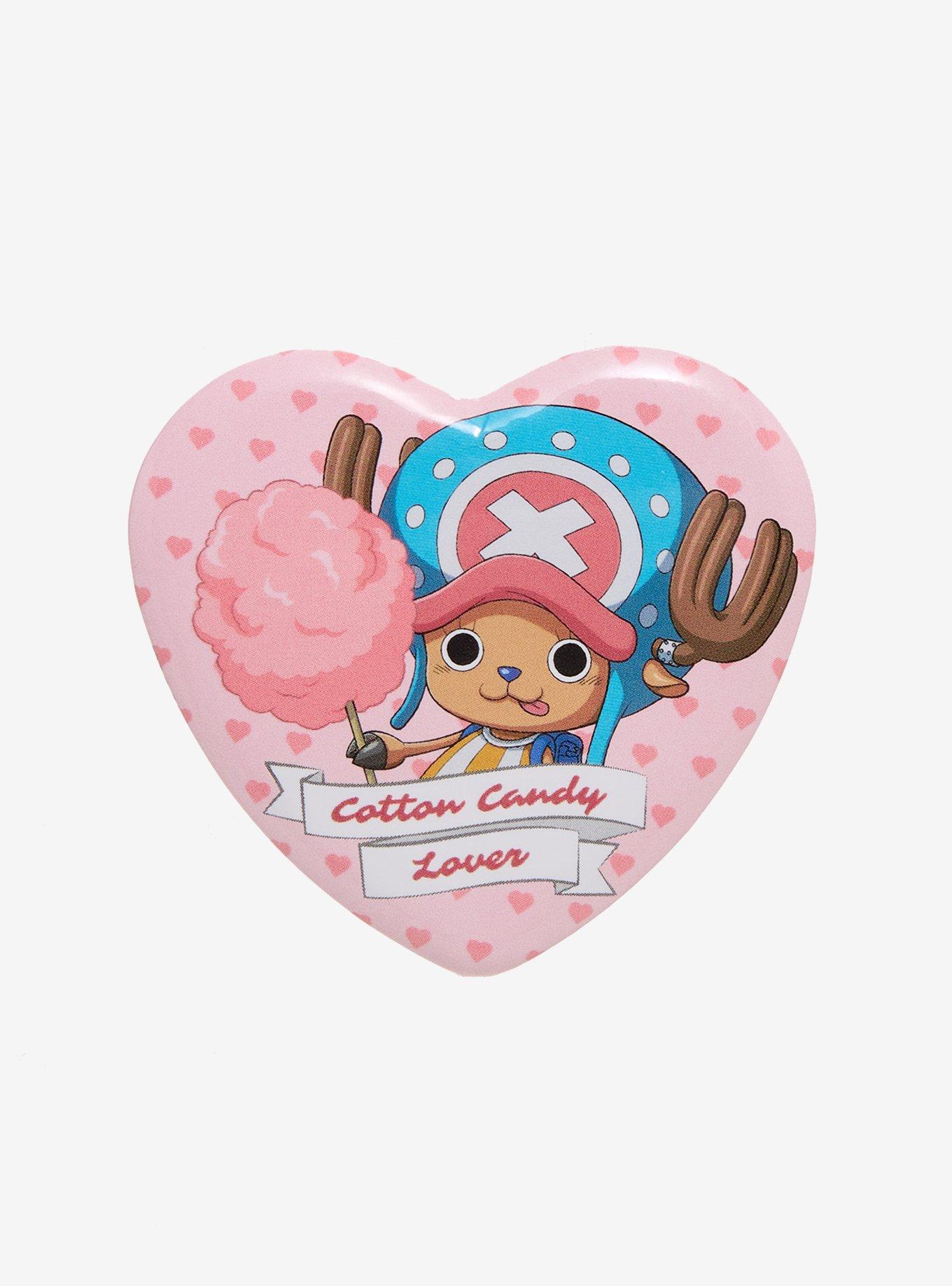 One Piece Chopper Cotton Candy Lover Heart Button Pin, , hi-res