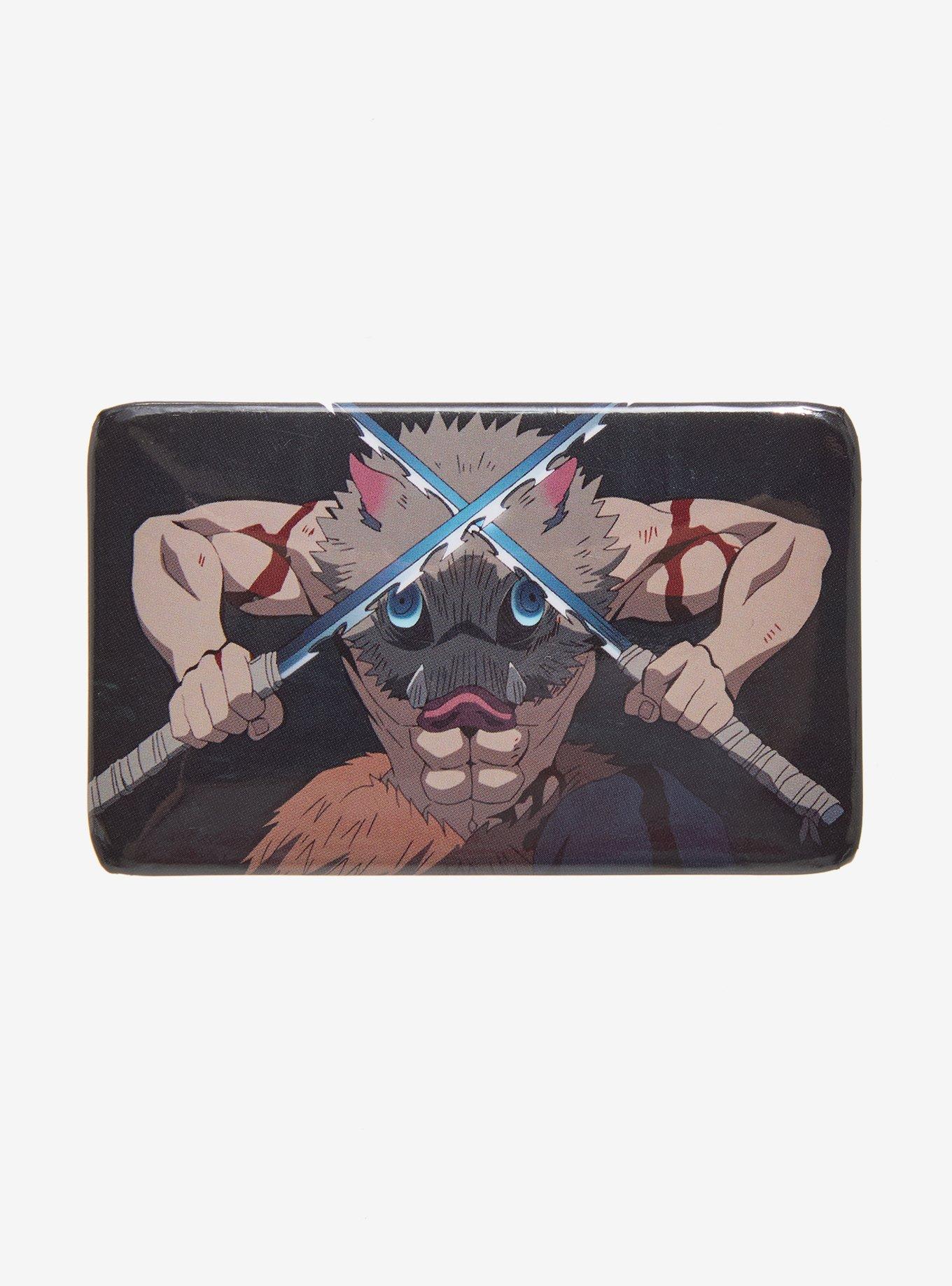 Demon Slayer: Kimetsu no Yaiba Inosuke Portrait Rectangle Button Pin, , hi-res