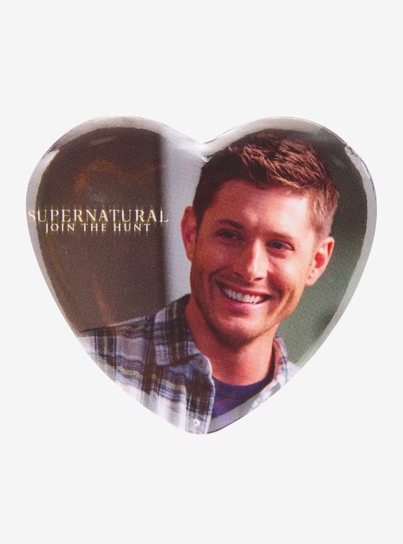 Supernatural Dean Winchester Heart Button Pin, , hi-res