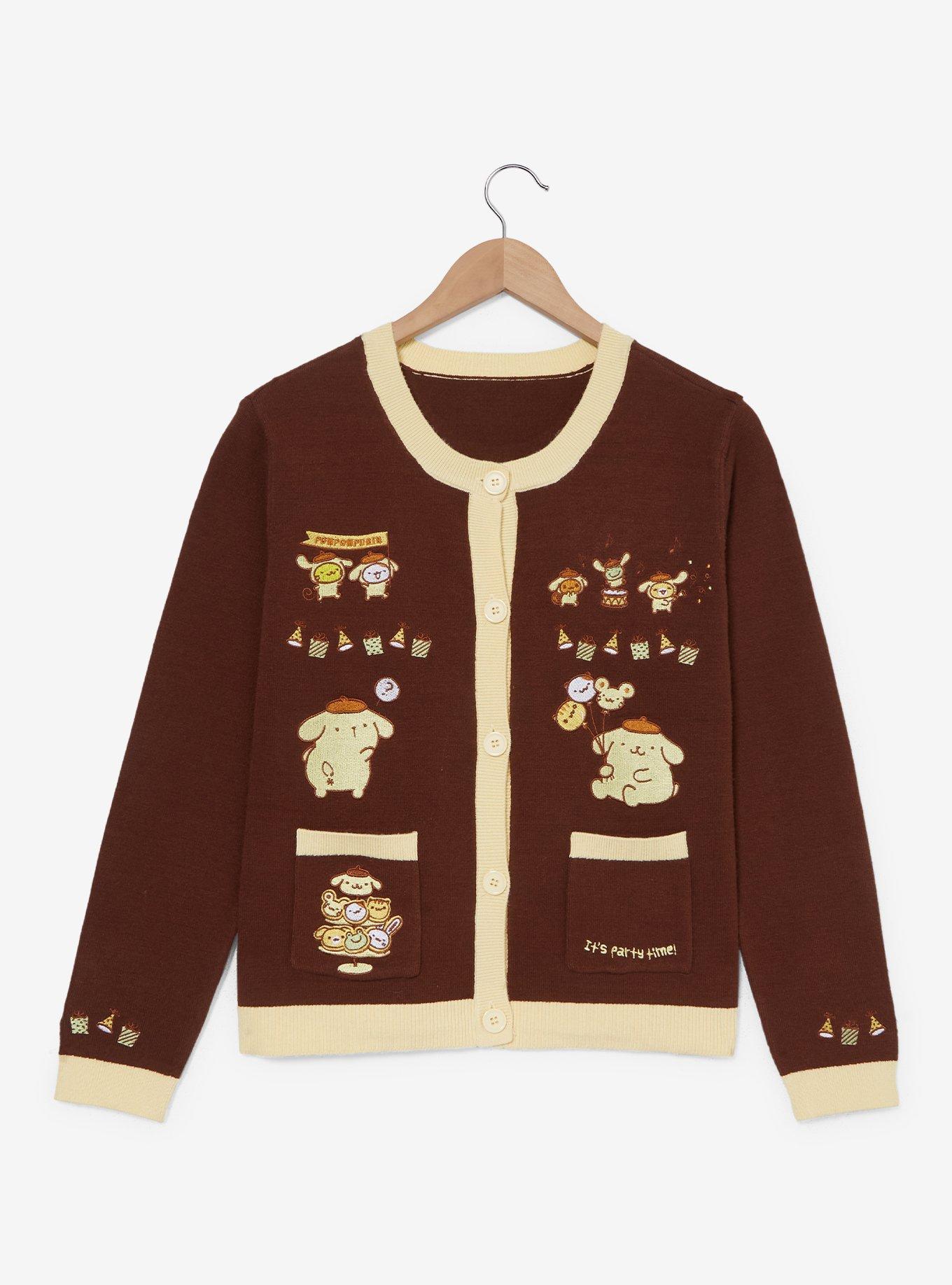 Sanrio Pompompurin Party Embroidered Women's Cardigan - BoxLunch Exclusive, , hi-res