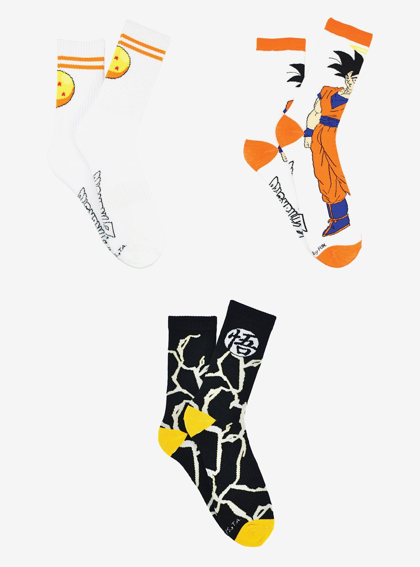 Dragon Ball Z 3-Pair Crew Socks, , hi-res