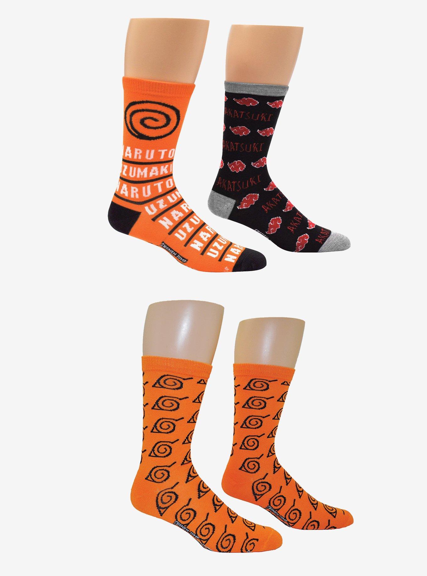 Naruto Shippuden Symbol Crew 3-Pair Socks, , hi-res