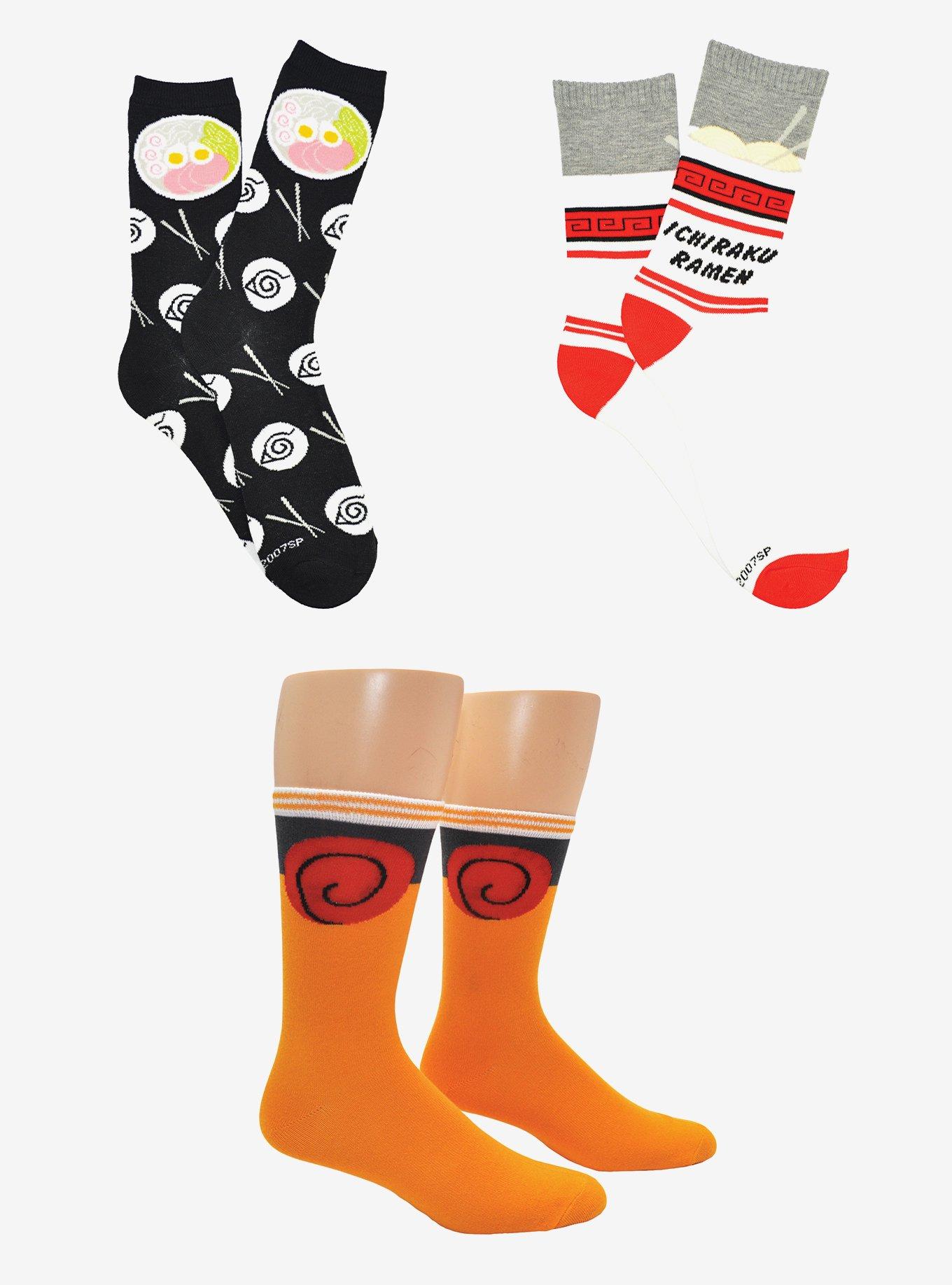 Naruto Shippuden Ramen 3-Pair Crew Socks, , hi-res