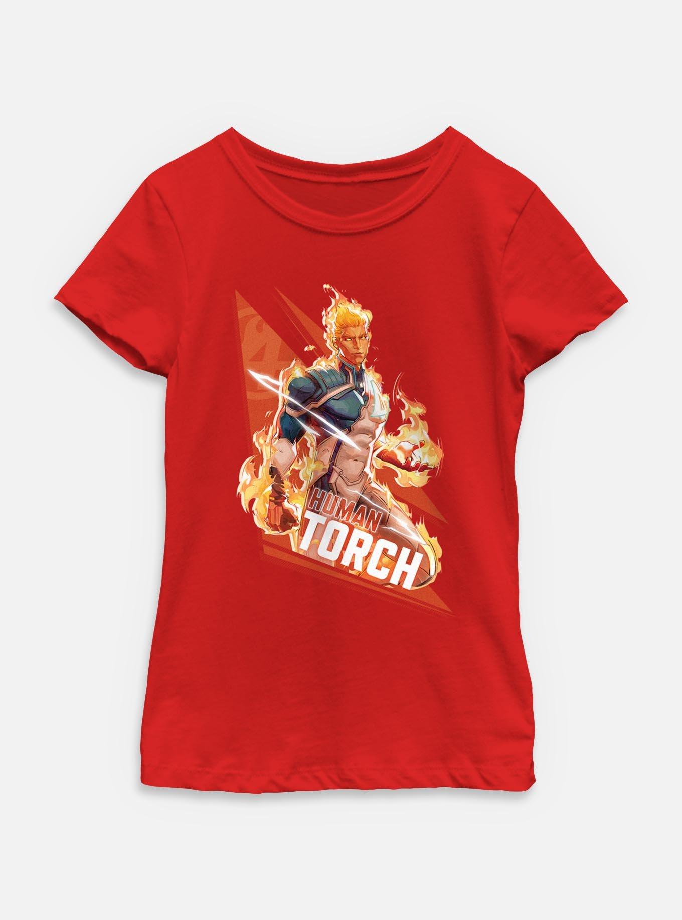 Marvel Rivals Human Torch Big Fire Youth Girls T-Shirt, , hi-res