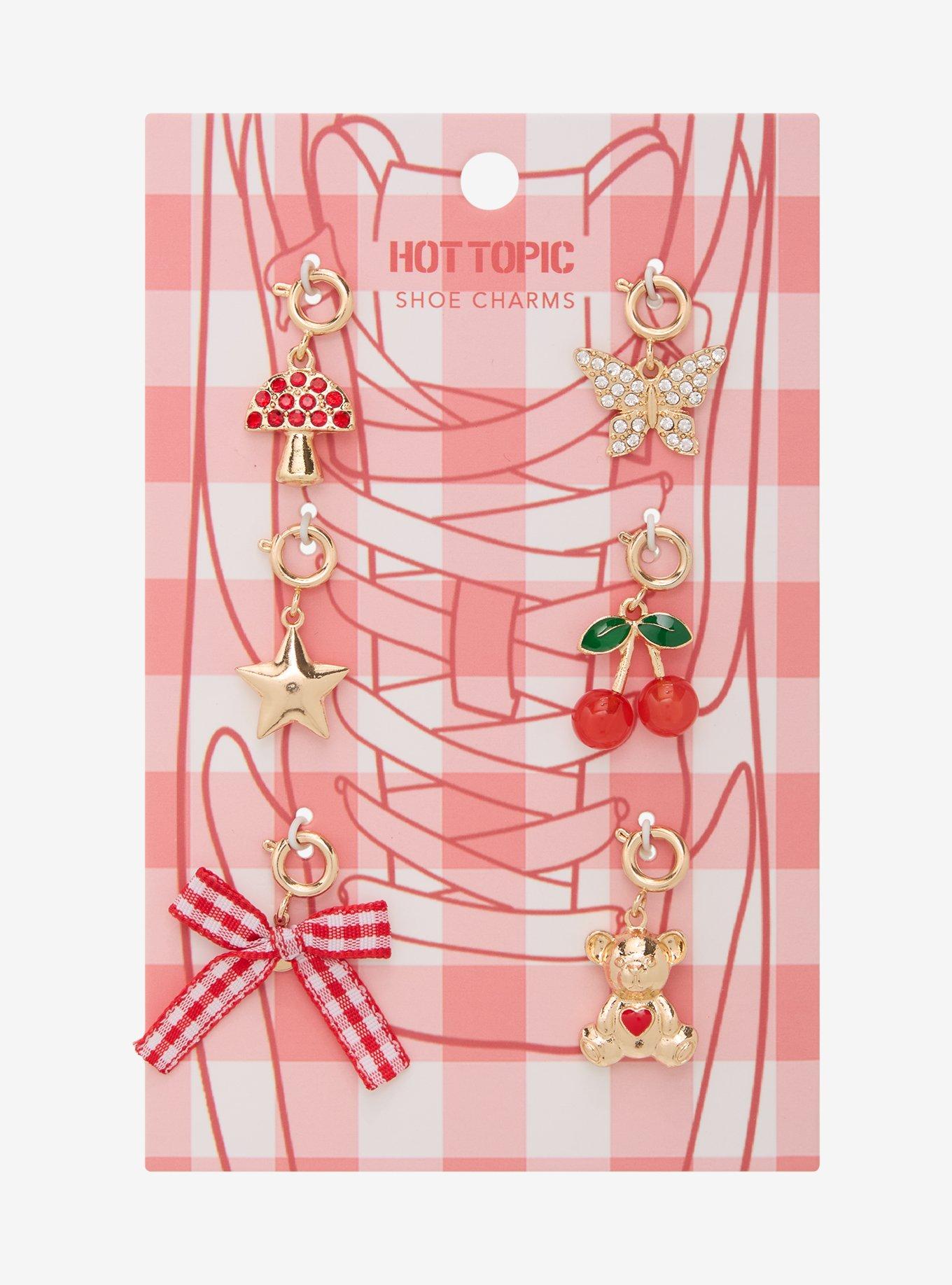 Butterfly Cherry & Mushroom Shoe Charm Set, , hi-res