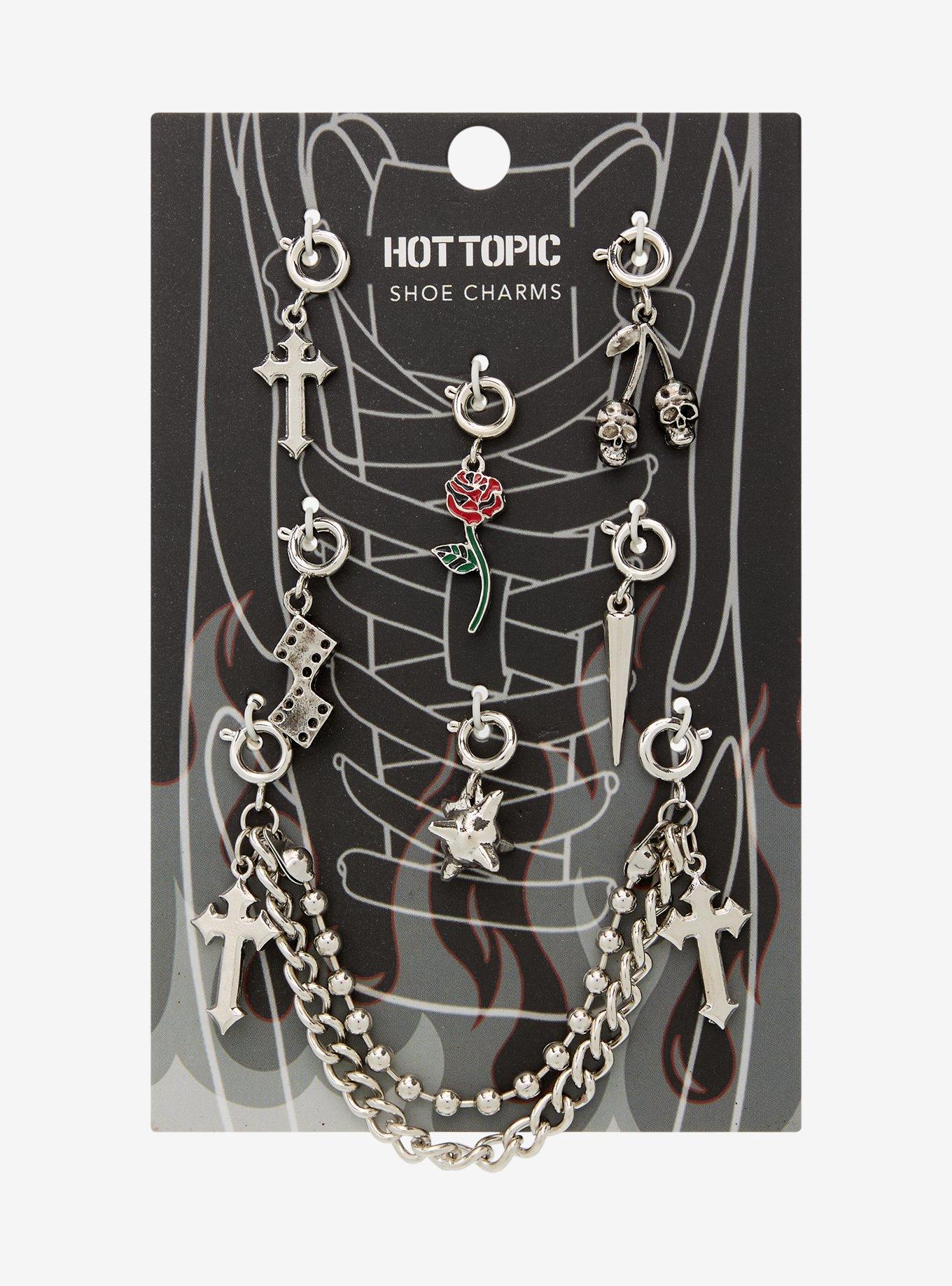 Gothic Cross & Dice Shoe Charm Set, , hi-res