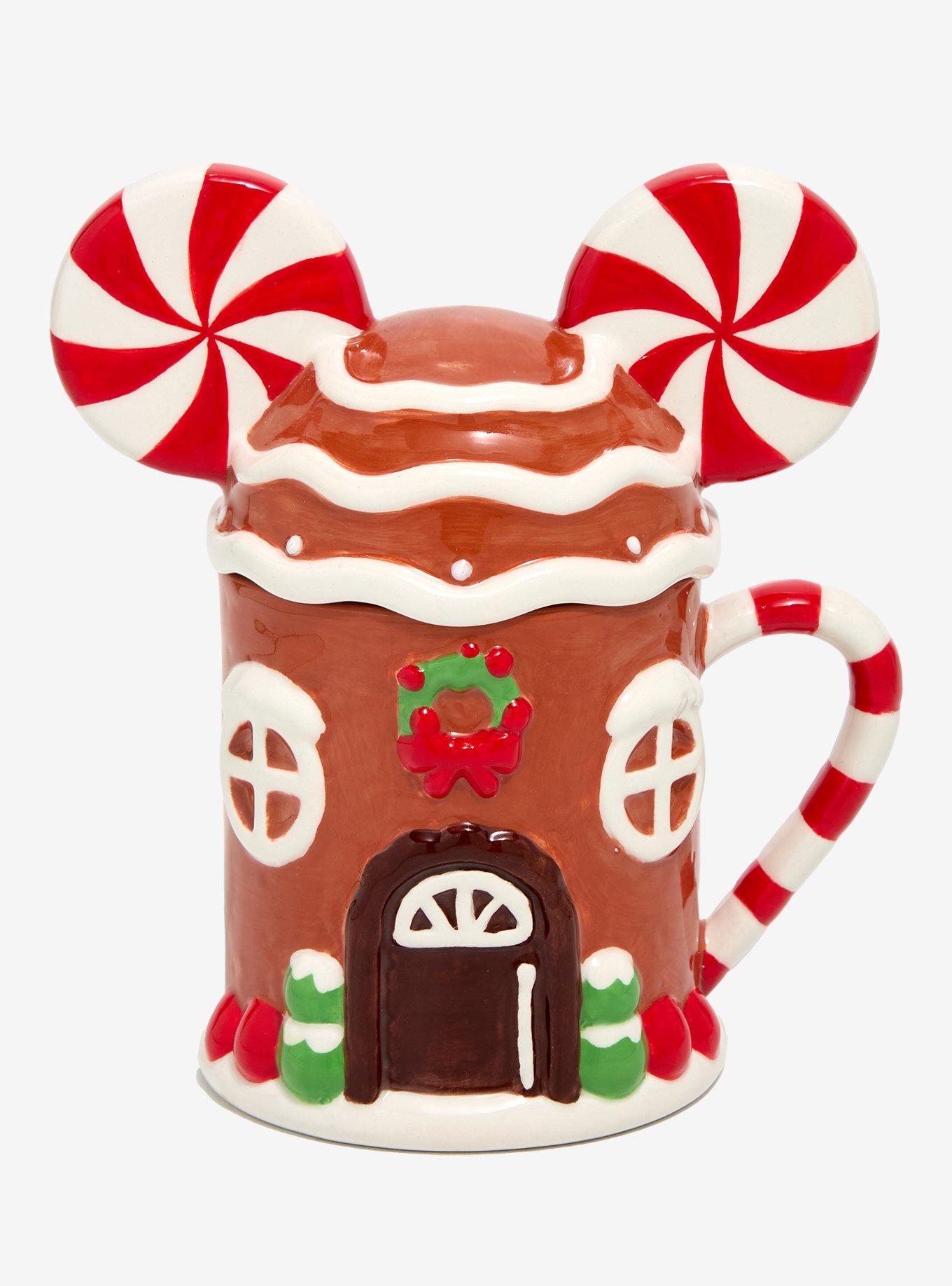 Disney Mickey Mouse Gingerbread House Figural Mug With Lid — BoxLunch Exclusive