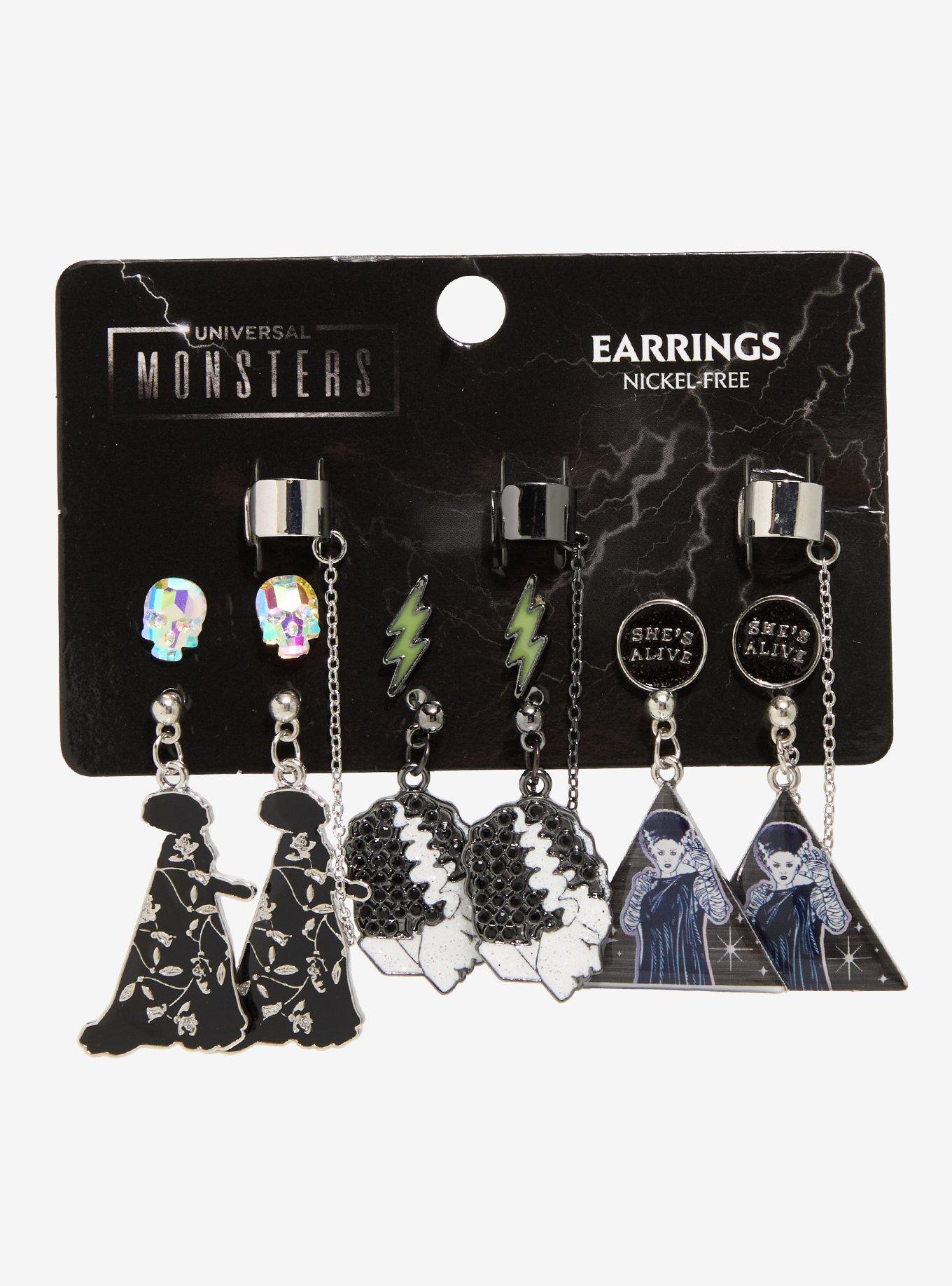 Universal Monsters The Bride Of Frankenstein Cuff Earring Set, , hi-res