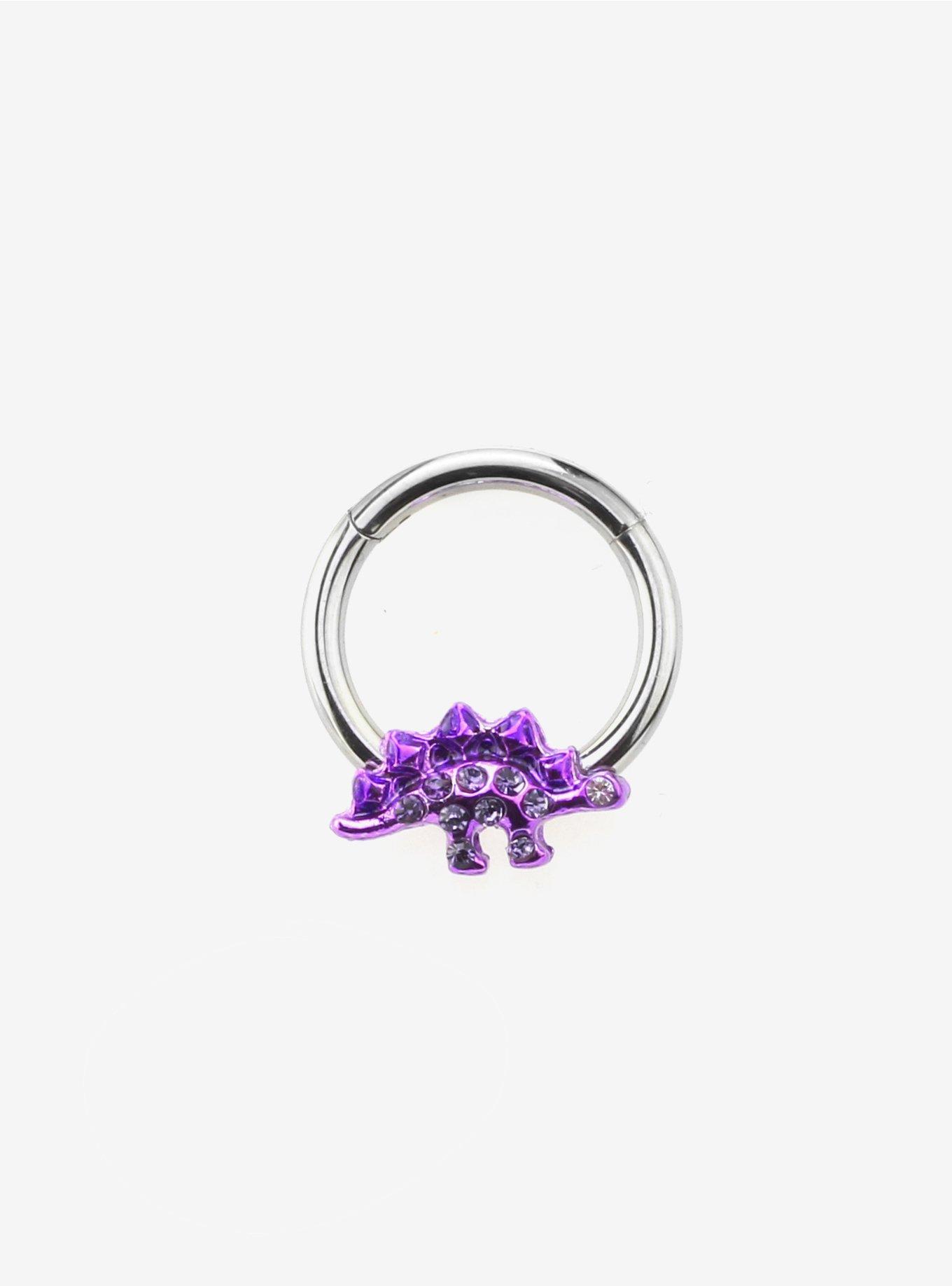 Steel Purple Dinosaur Hinged Clicker, , hi-res