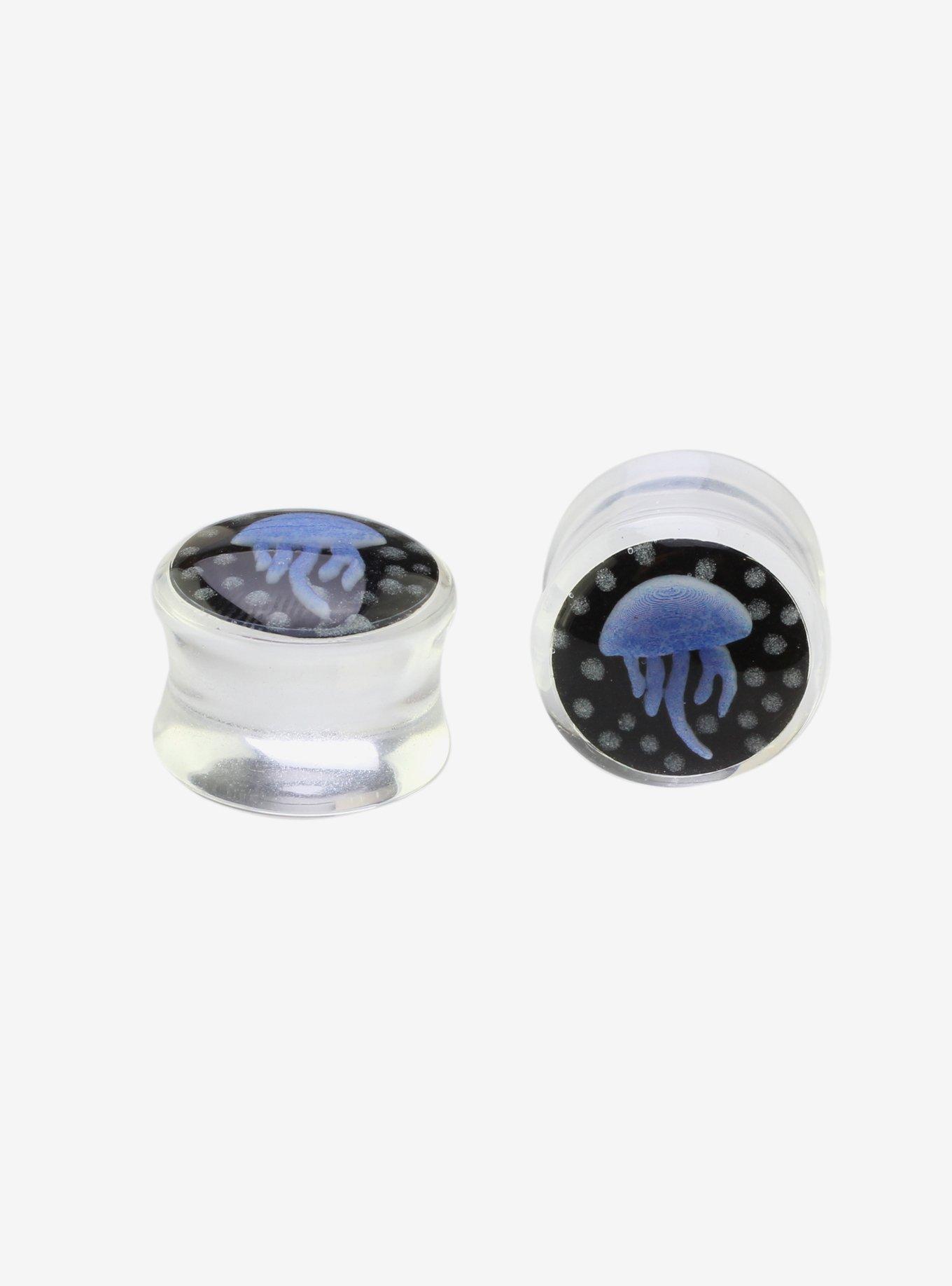 Acrylic Blue Jellyfish Plug 2 Pack, MULTI, hi-res