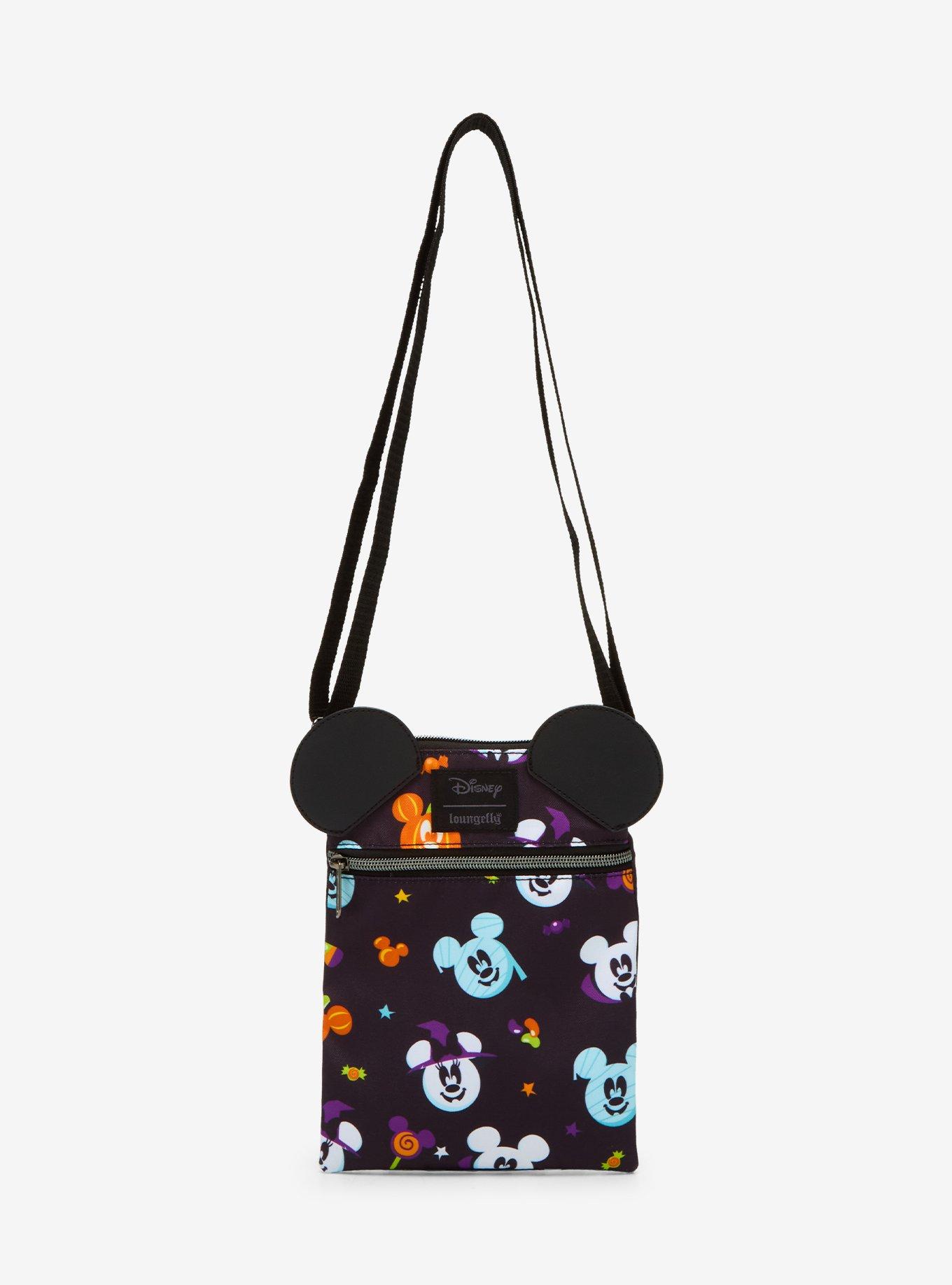 Loungefly Disney Mickey Mouse and Minnie Mouse Halloween Passport Crossbody Bag