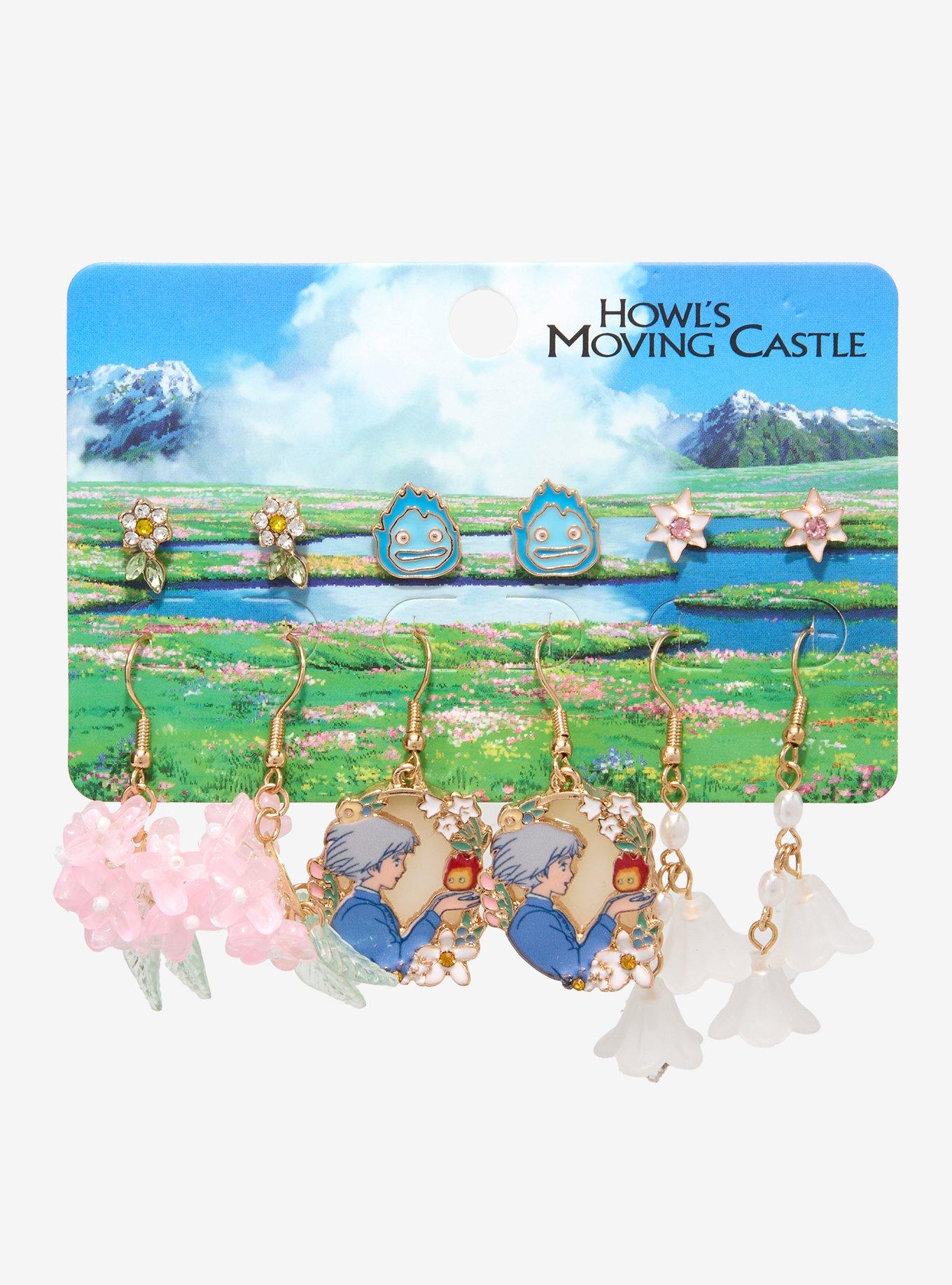 Studio Ghibli® Howl's Moving Castle Calcifer & Sophie Floral Earring Set, , hi-res