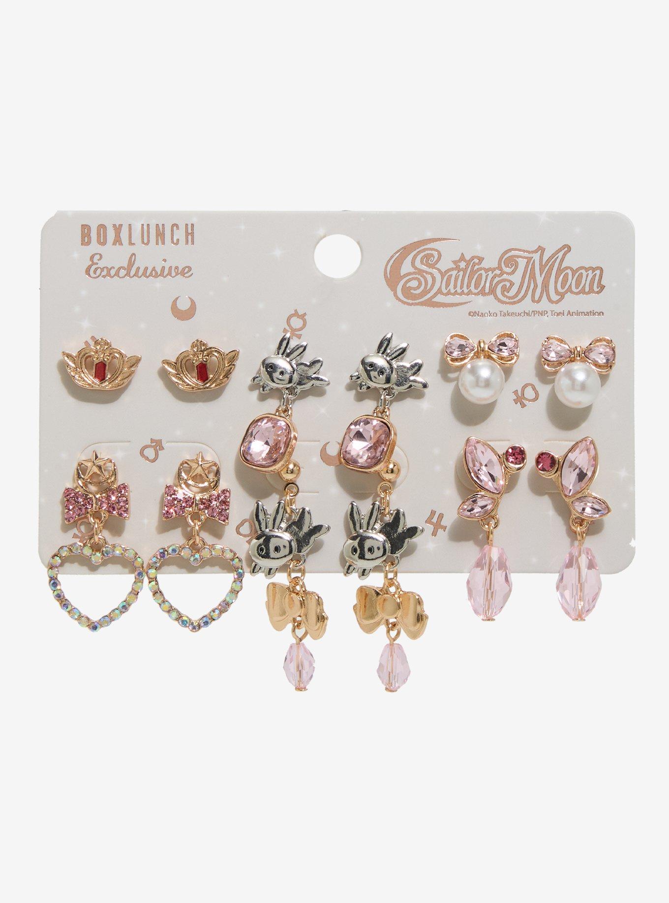 Sailor Moon Bunnies & Hearts Earring Set - BoxLunch Exclusive, , hi-res