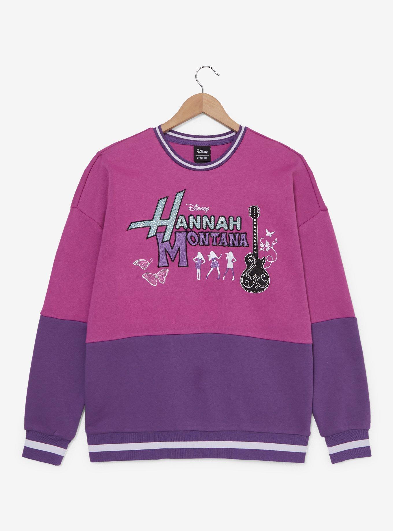 Disney Hannah Montana Rhinestone Logo Panel Crewneck - BoxLunch Exclusive, , hi-res