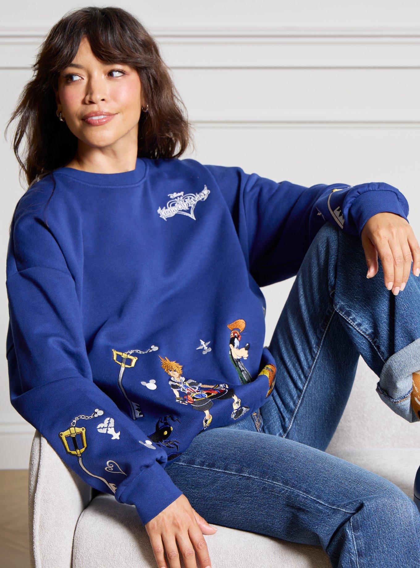 Kingdom Hearts Embroidered Crewneck — BoxLunch Exclusive, , hi-res