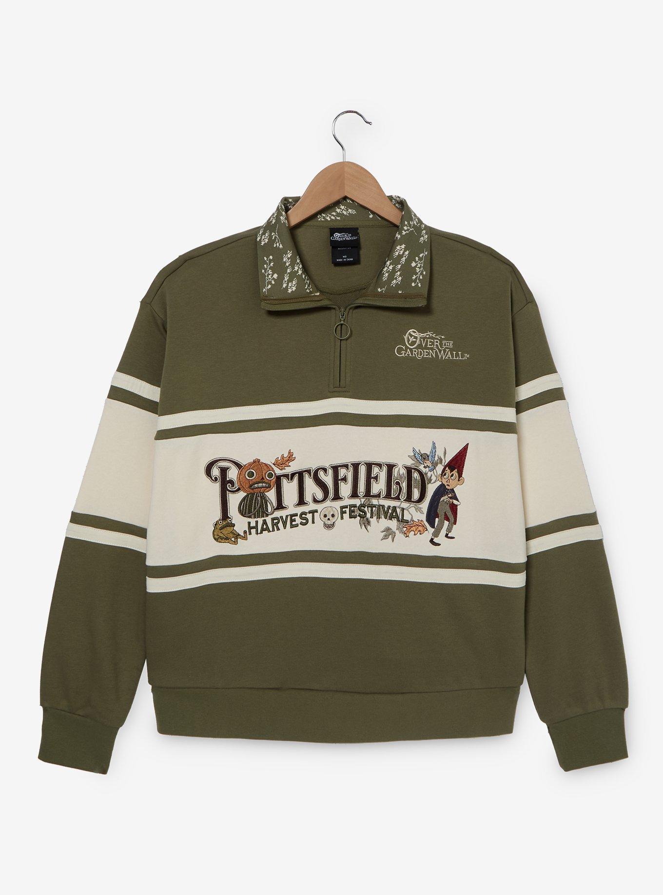 Over the Garden Wall Pottsfield Harvest Festival Women's Cropped Quarter Zip Crewneck — BoxLunch Exclusive, , hi-res