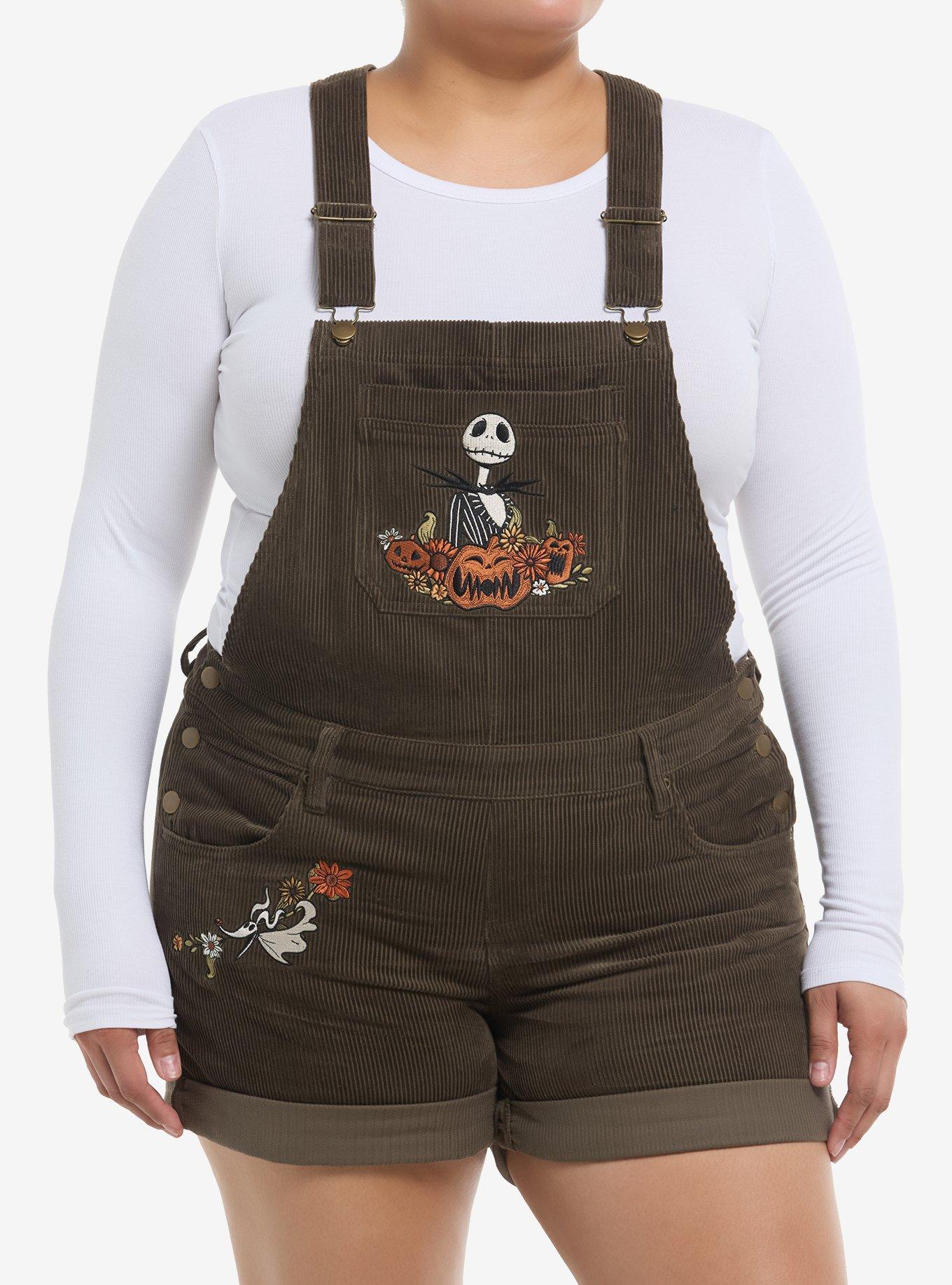 The Nightmare Before Christmas Jack & Zero Corduroy Shortalls Plus Size, , hi-res