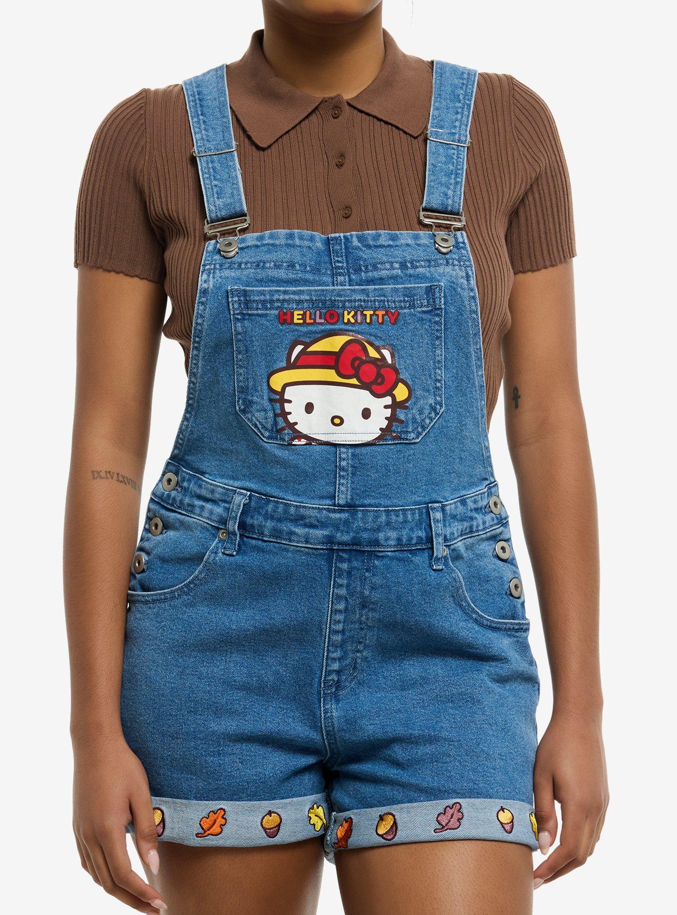 Hello Kitty Fall Denim Shortalls, , hi-res